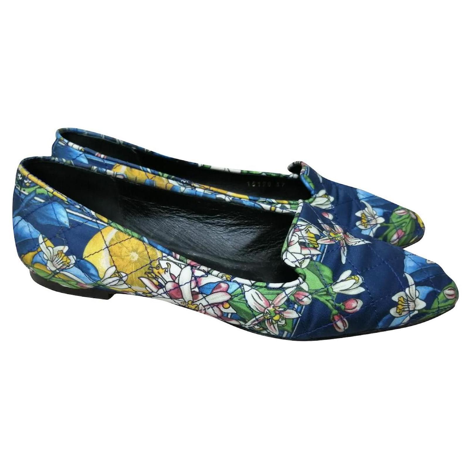 Dolce & Gabbana Ballet flats Blue Cotton ref.463541 Joli Closet