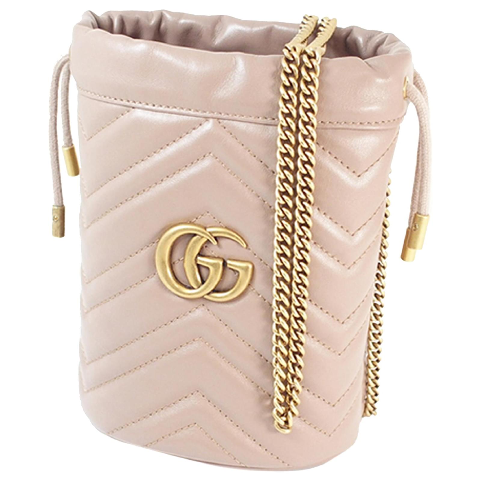 Gucci Marmont Mini Pink Bucket Bag
