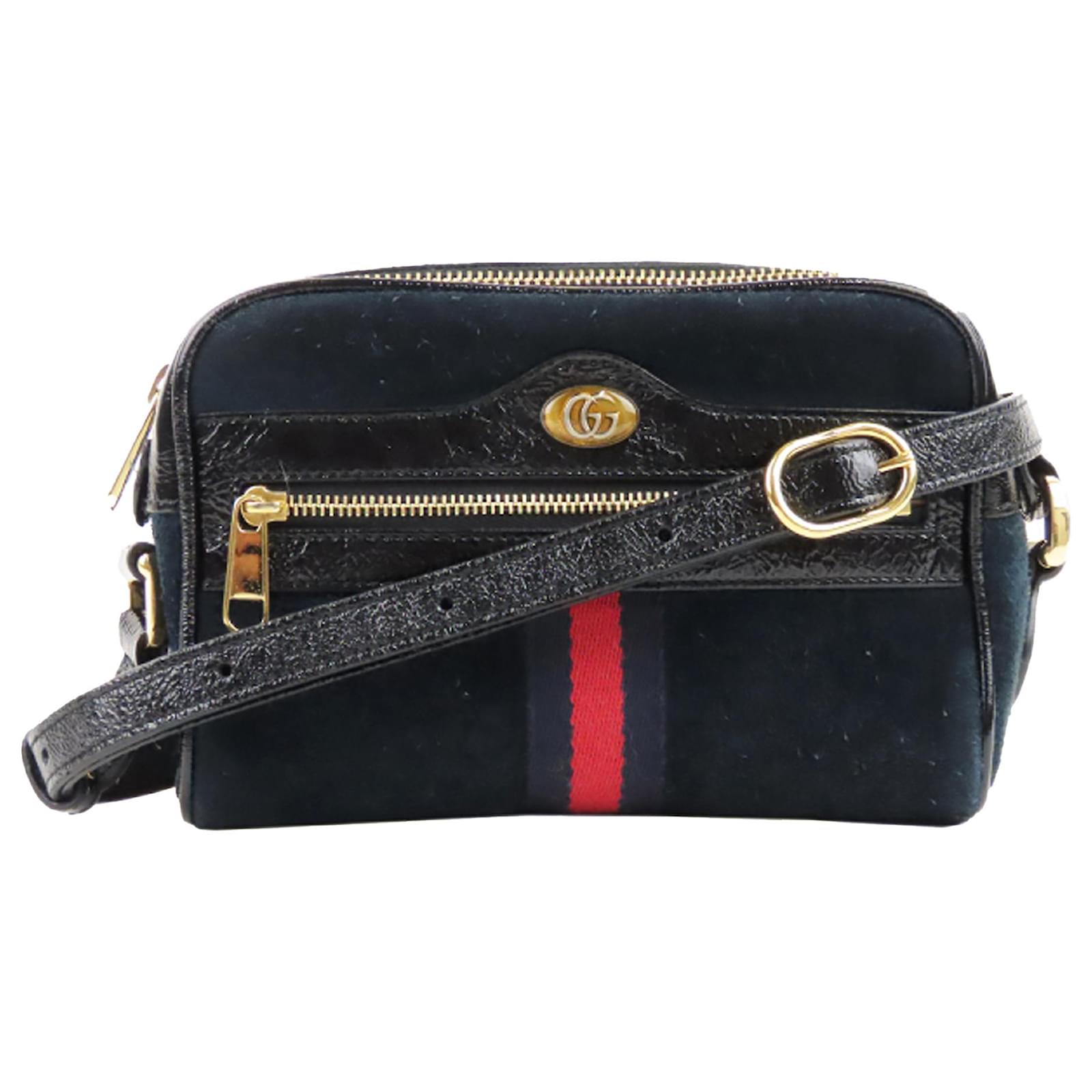 Gucci, Bags, Gucci Ophidia Suede Mini Bag Navy