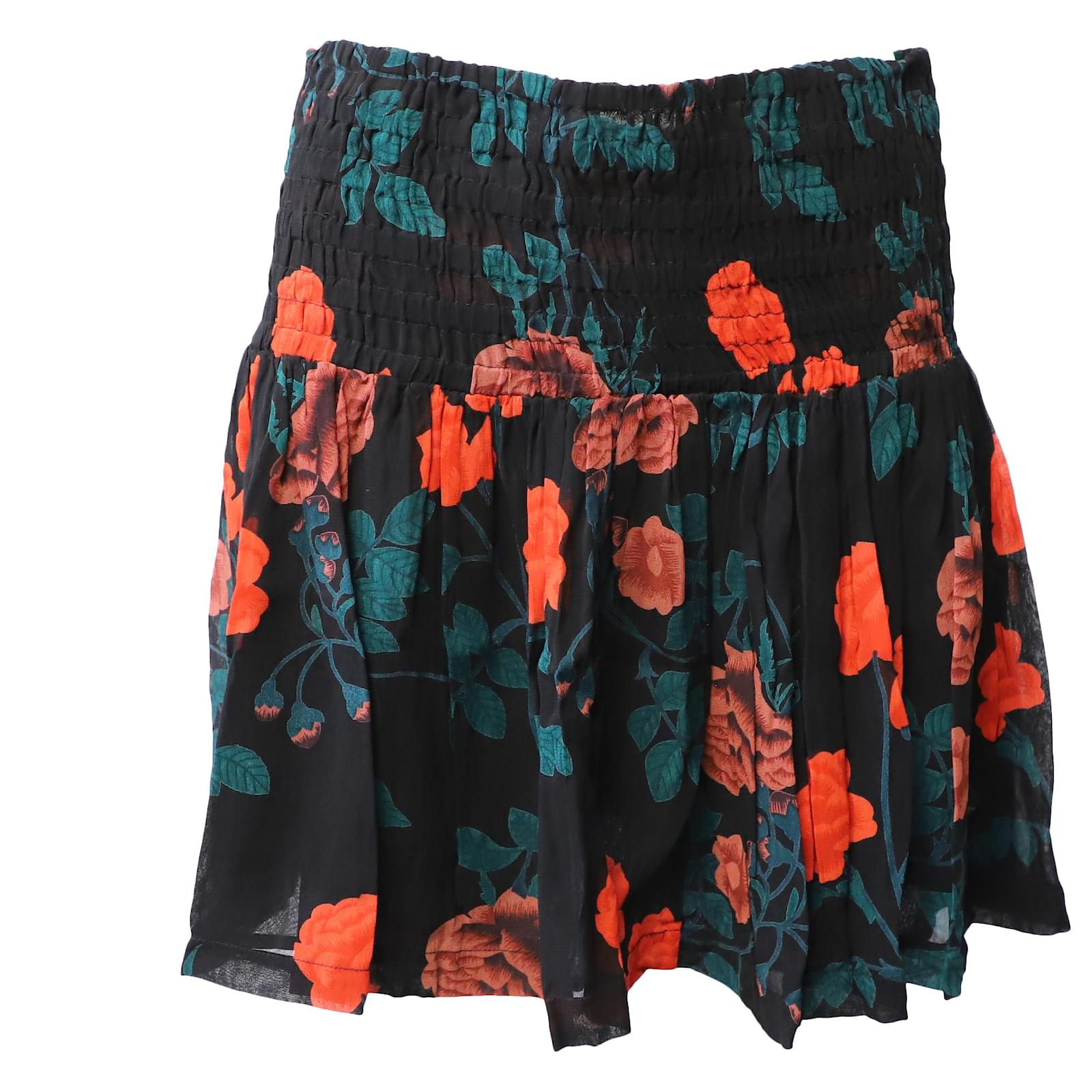 Ganni Newman Georgette Skirt in Black Viscose Cellulose fibre ref