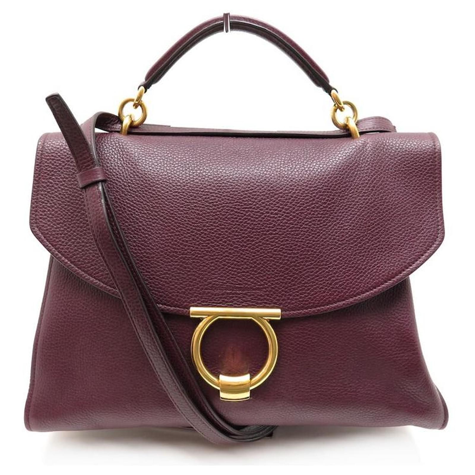 Ferragamo Gancini Multi-Pocket Leather Bag