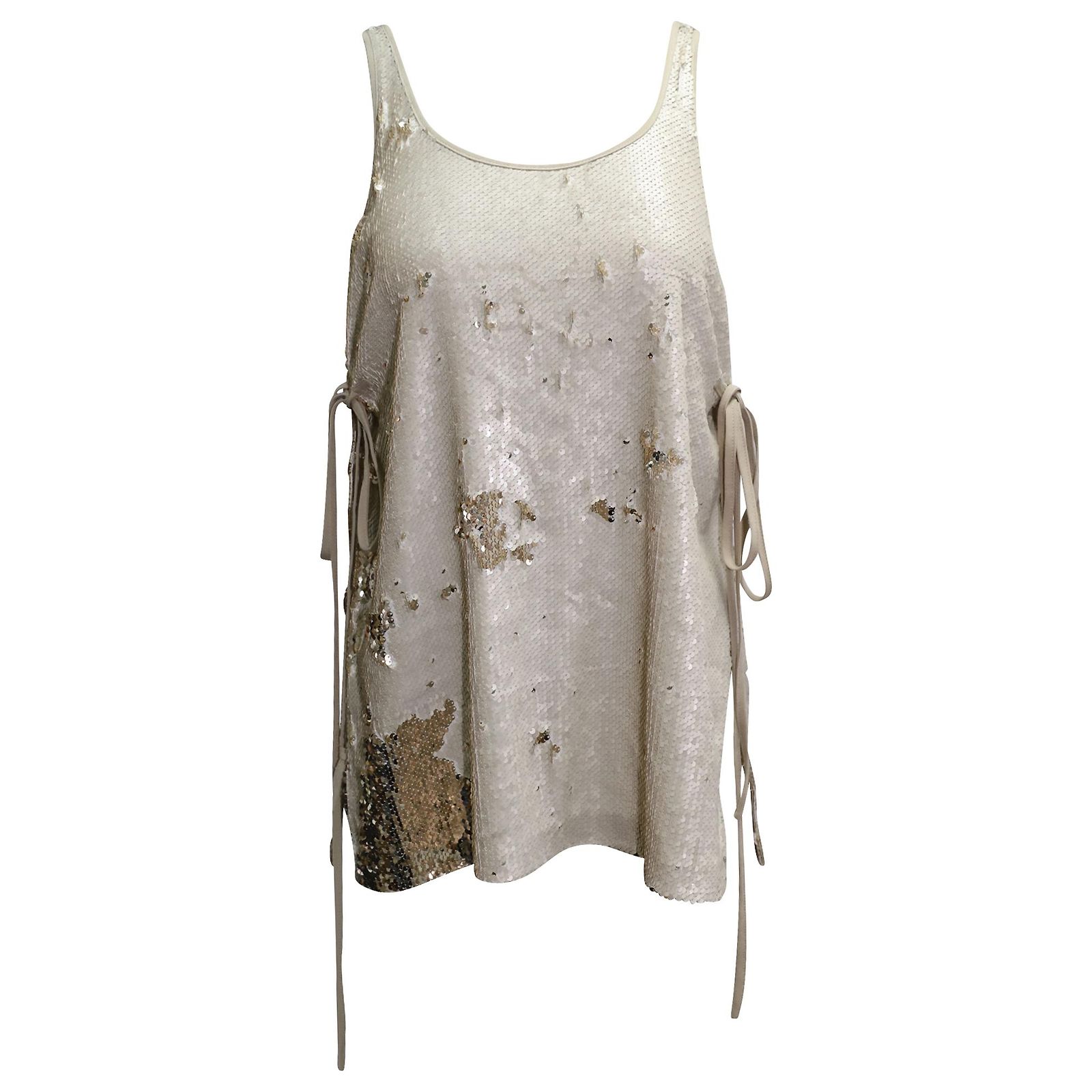 Rachel Comey Sequin Top in Ivory Polyester White Cream ref.465136 - Joli  Closet