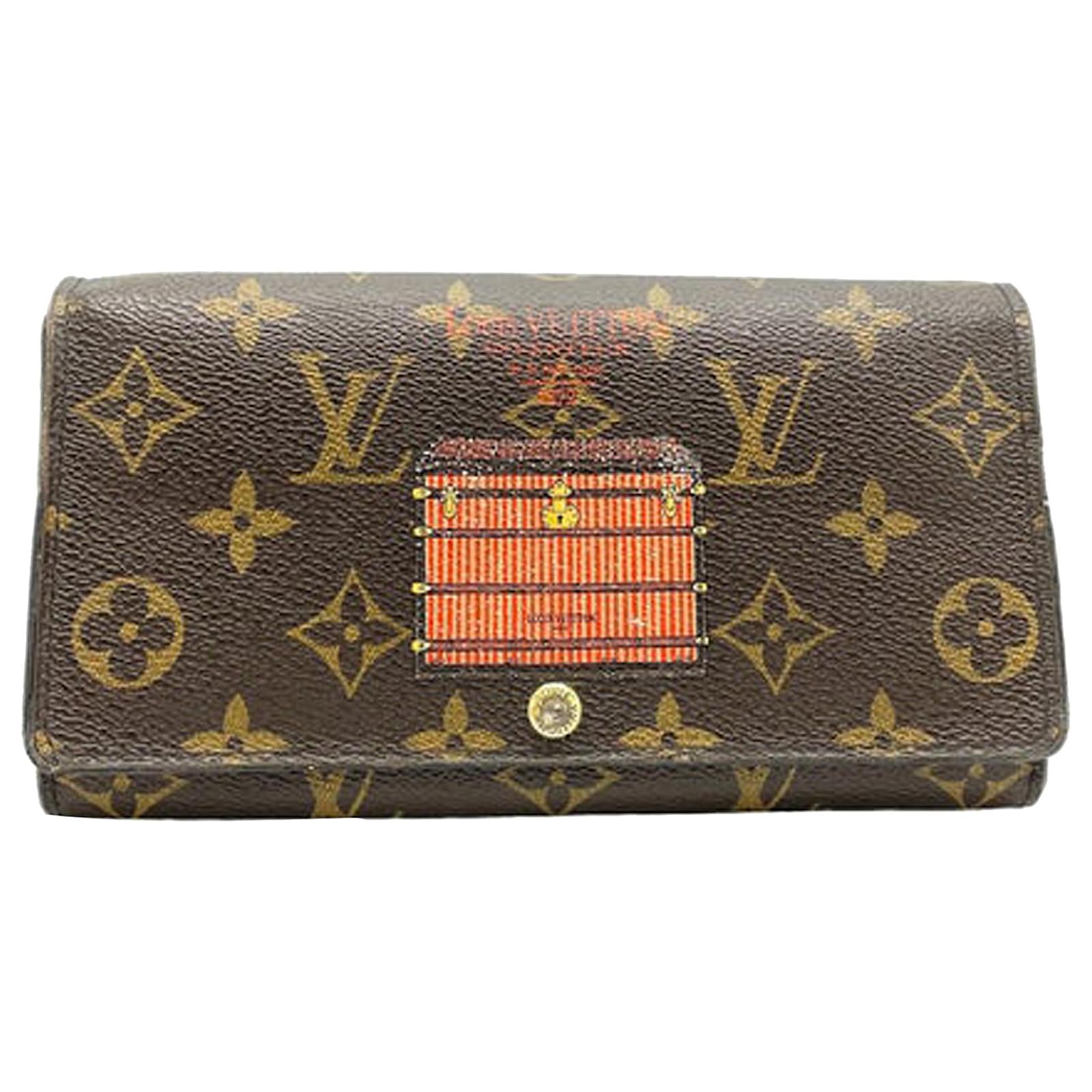 Louis Vuitton Brown Monogram Trunks and Lock Portefeuille Sarah Wallet  Cloth ref.465647 - Joli Closet