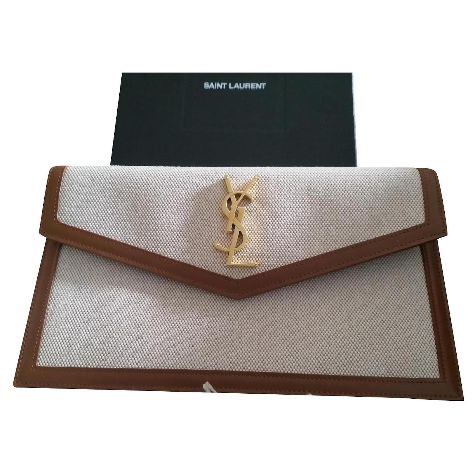 SAINT LAURENT - Uptown envelope leather pouch