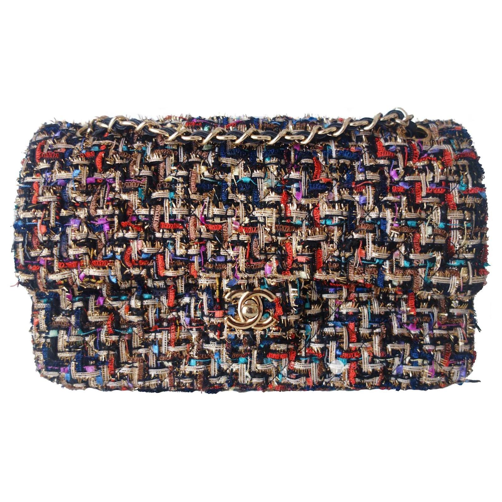 Timeless CHANEL CLASSIC TWEED BAG Multiple colors Leather ref