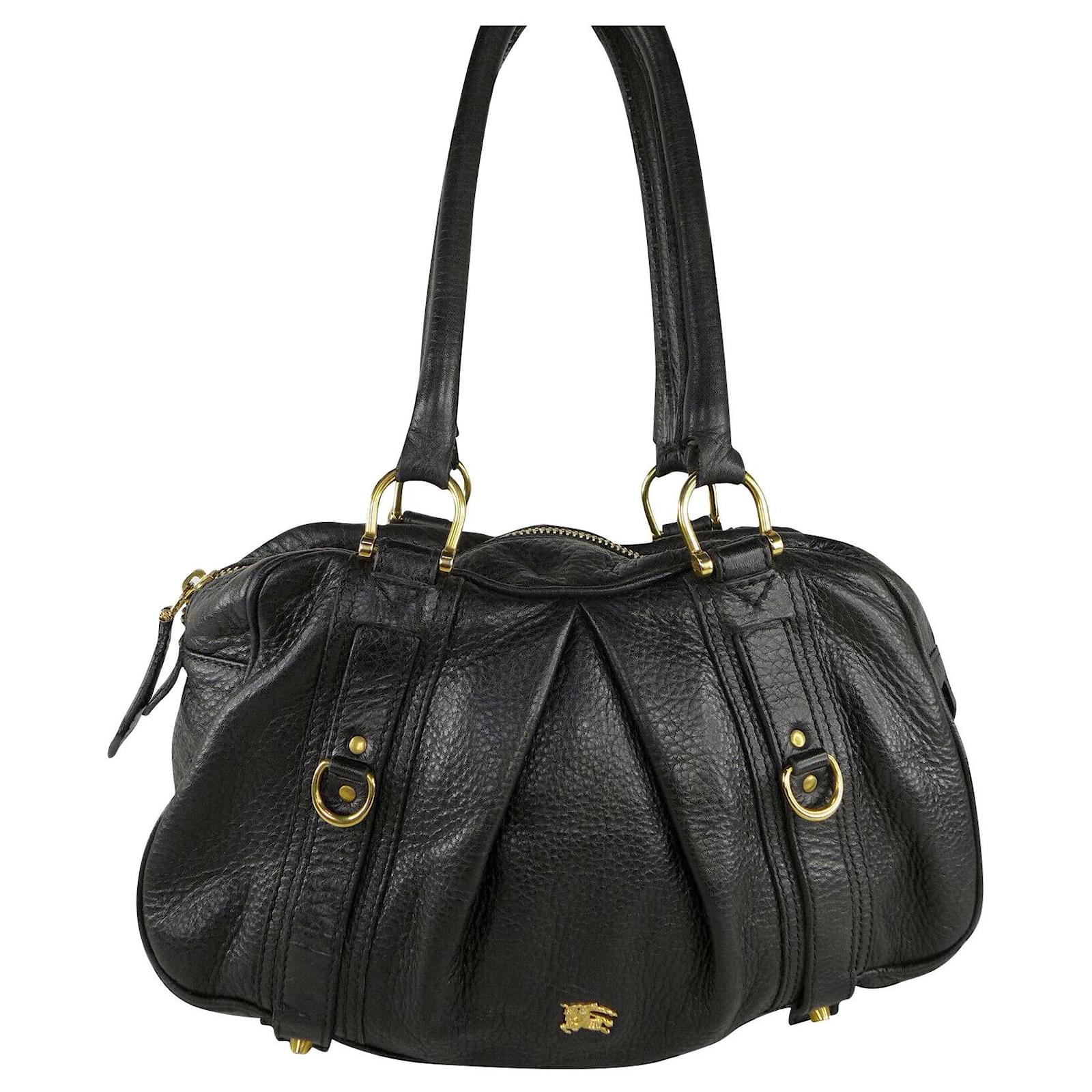 Black Burberry bowling bag with gold hardware Leather ref.466149 - Joli  Closet