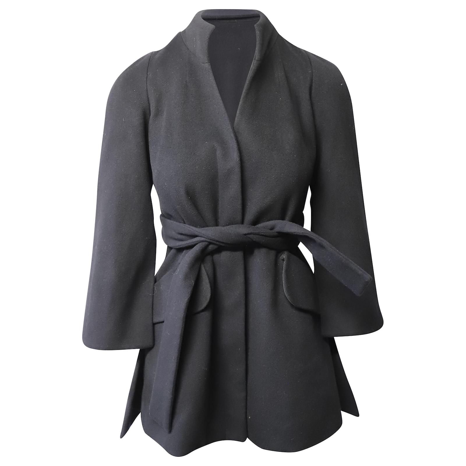 Wool Cashmere Short Wrap Coat