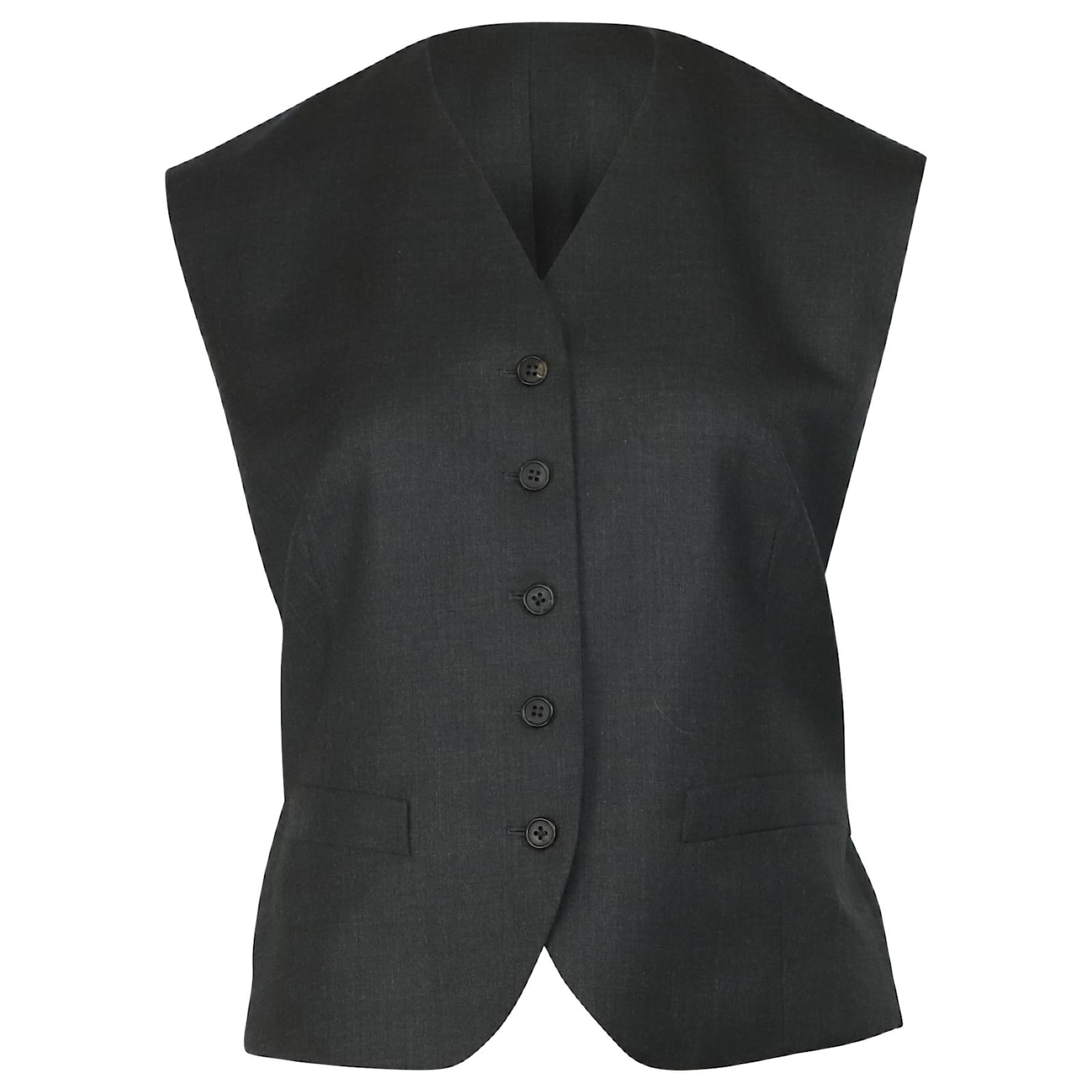 The Row Vega Vest in Grey Wool ref.466377 - Joli Closet