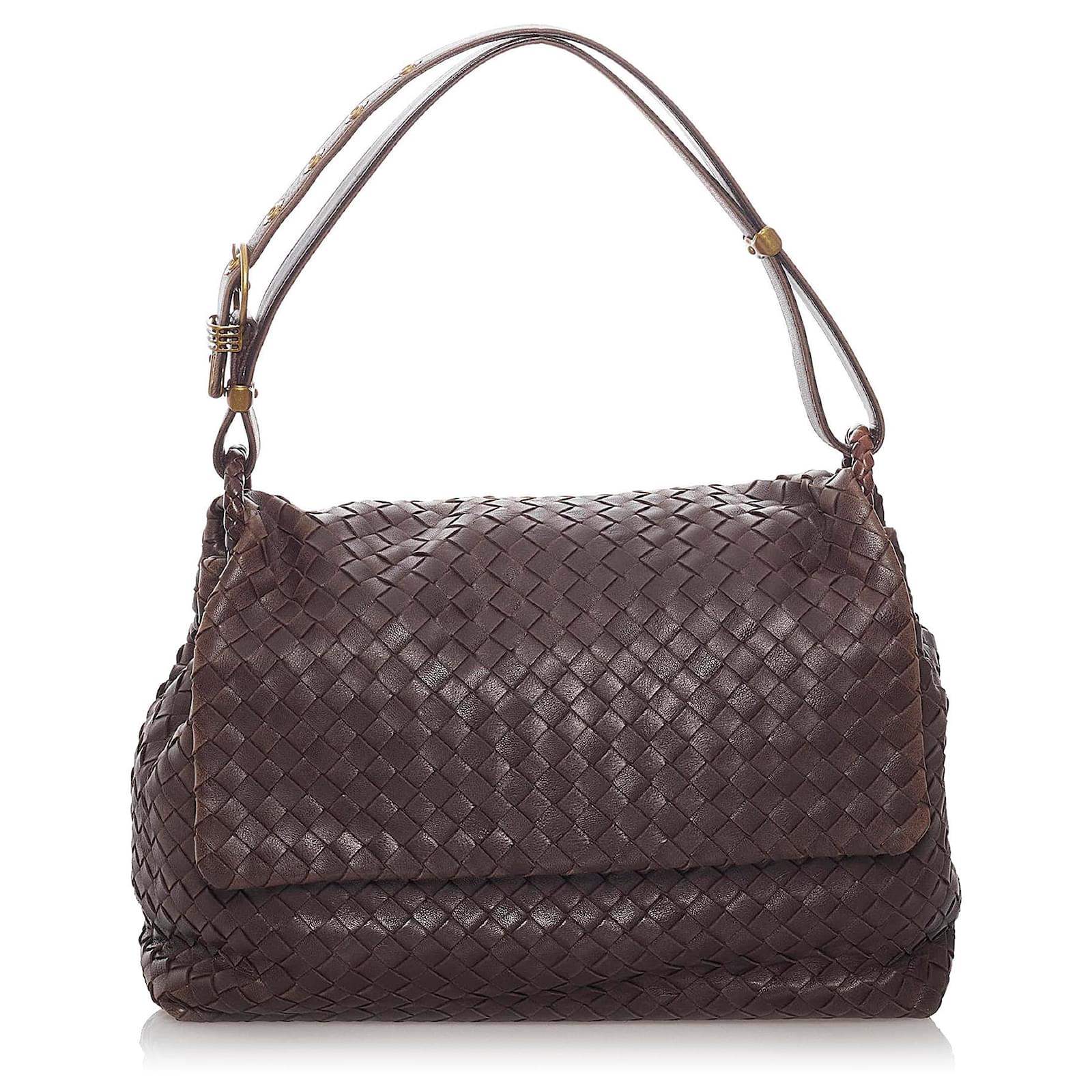 【BOTTEGA VENETA】Intreciato Flap Shoulder Bag/全国送料込み Bottega Veneta Black Intrecciato Nappa Leather Flap Shoulder