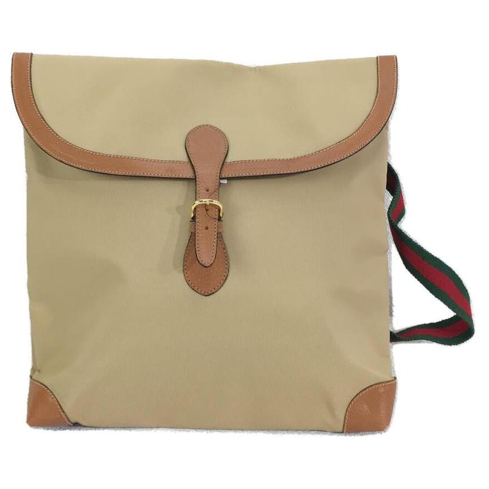 GUCCI Mochila / de lona / BEG / de color liso Beige ref.466541 - Joli Closet