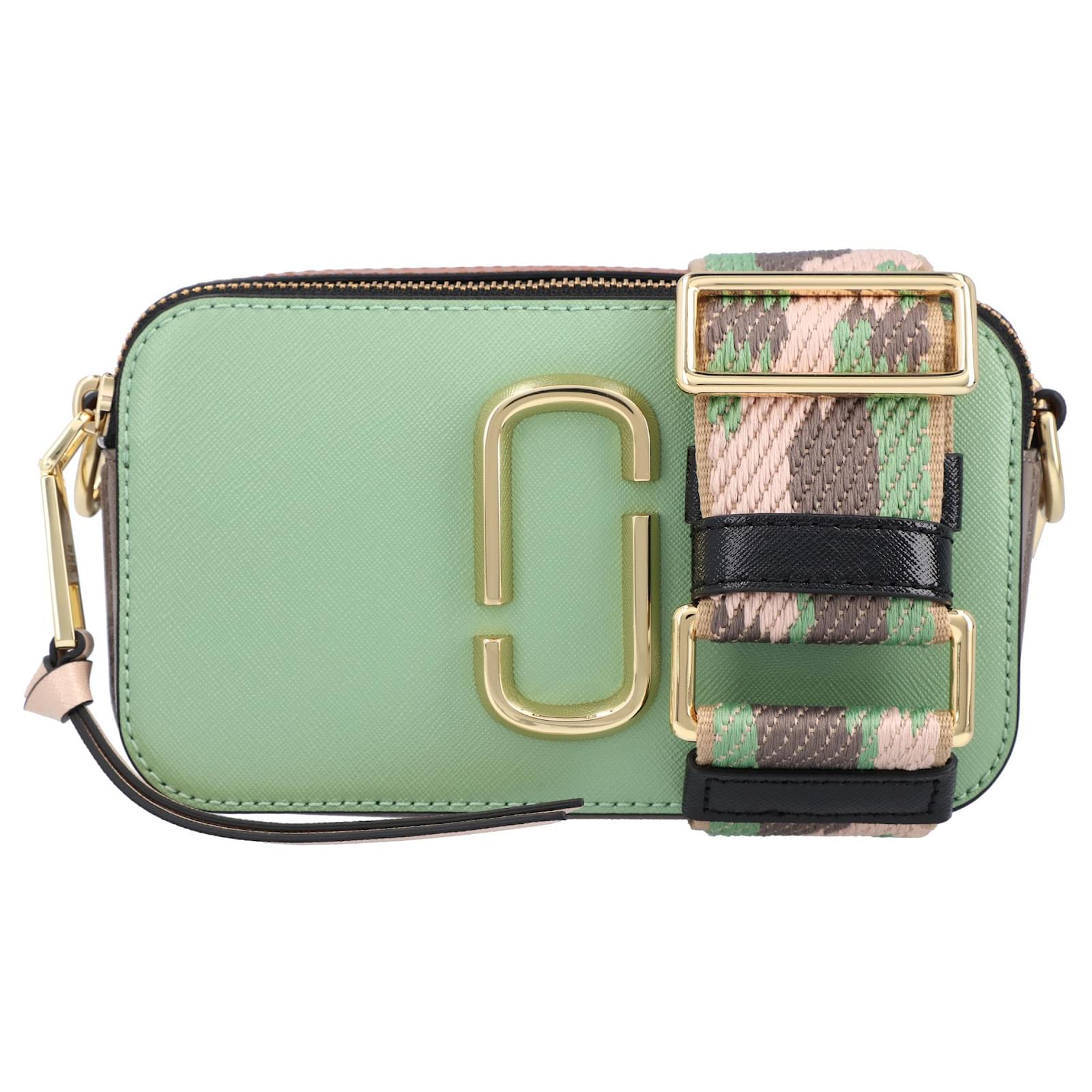 Marc Jacobs Snapshot in green leather and printed strap ref.466761 - Joli  Closet