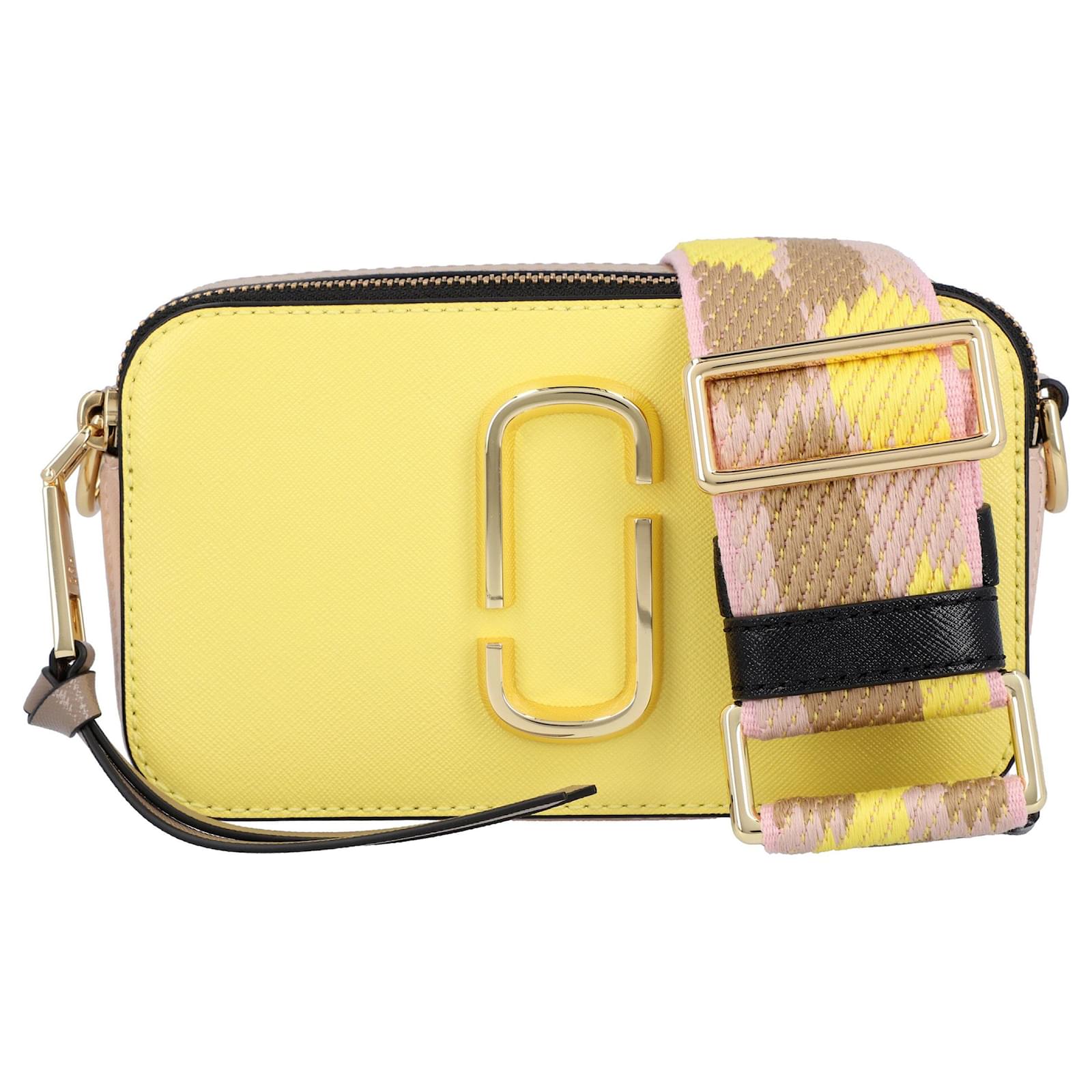 Marc Jacobs Snapshot in yellow leather and printed strap ref