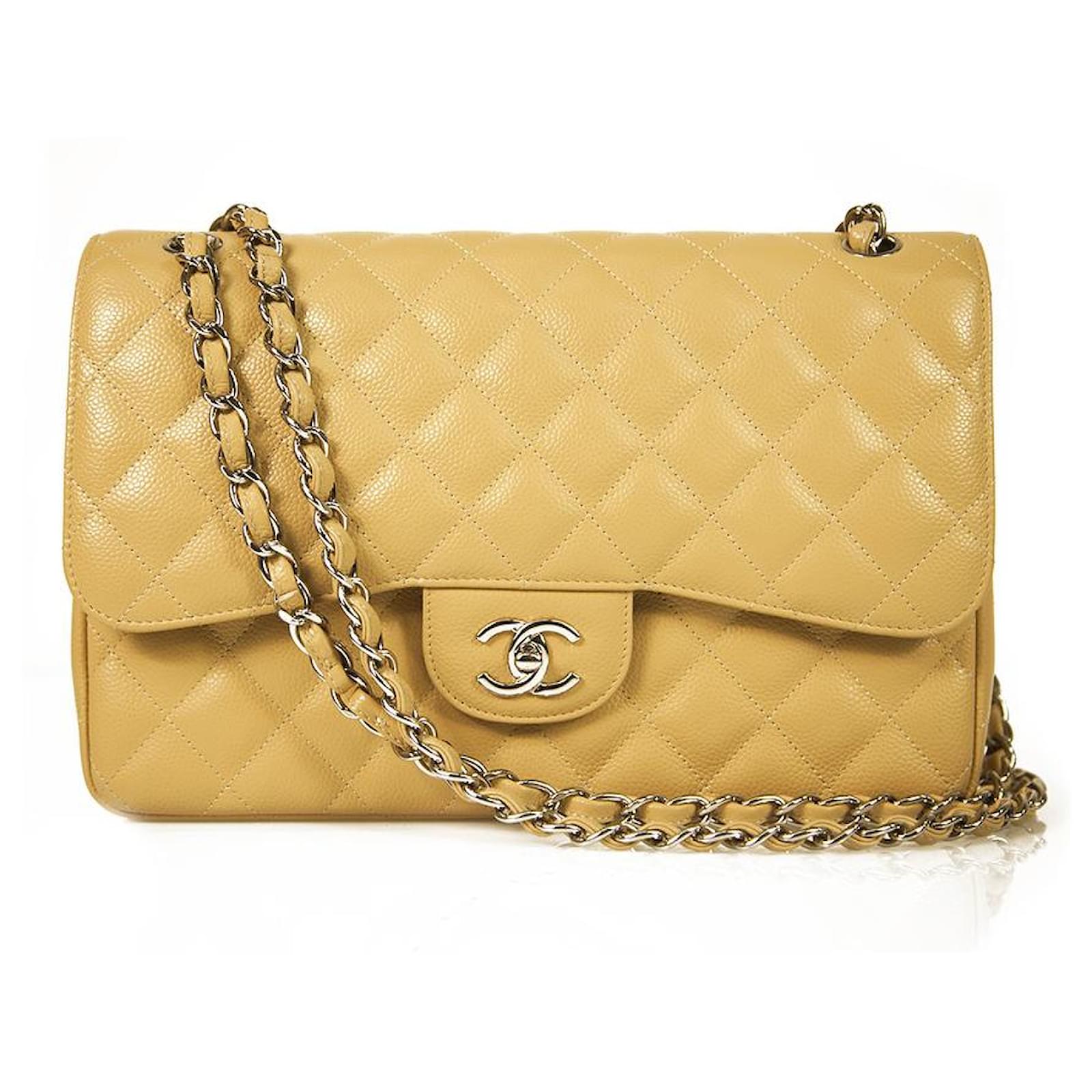 Chanel Yellow Classic Jumbo Double Flap Bag