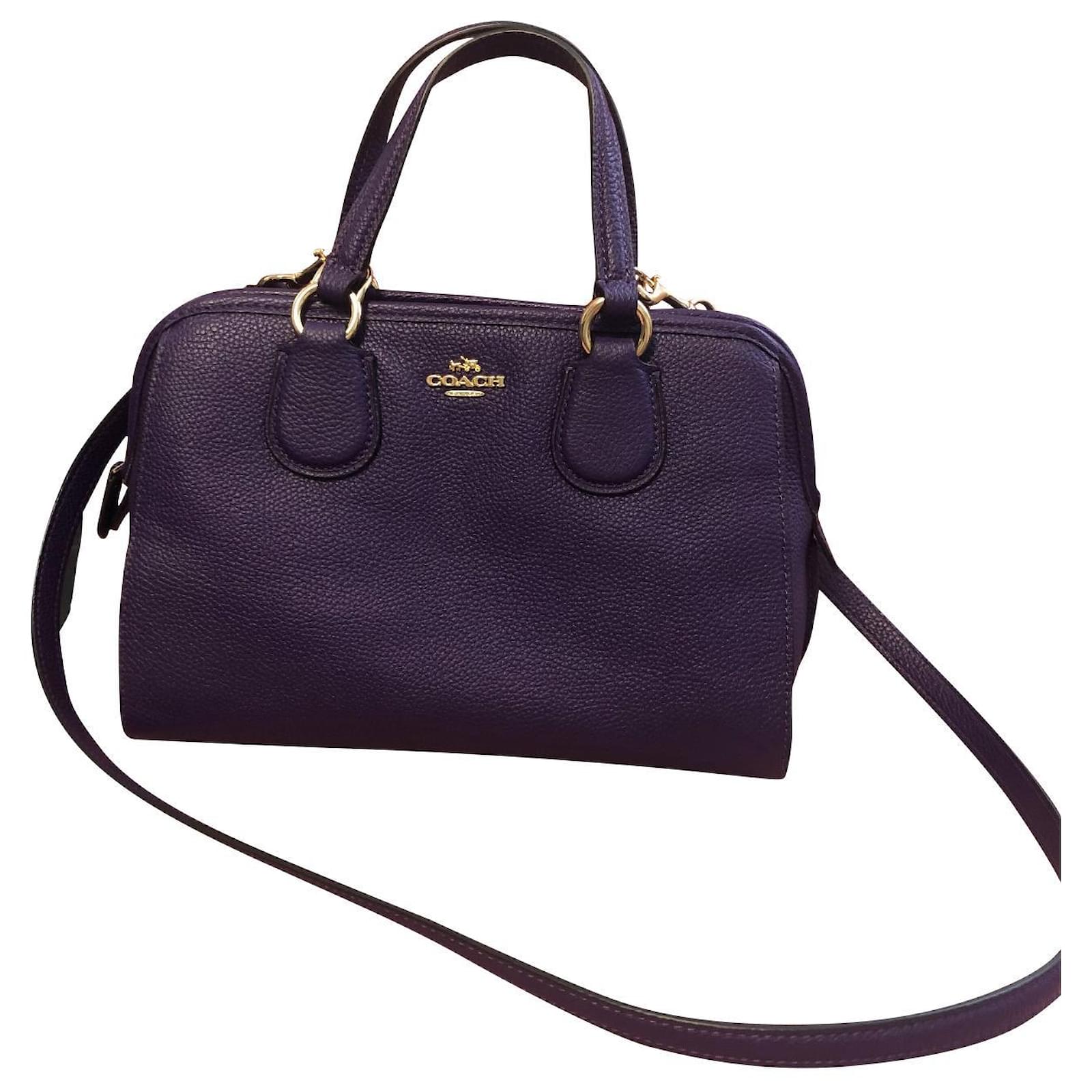 Coach Handbags Dark purple Leather ref.467105 Joli Closet