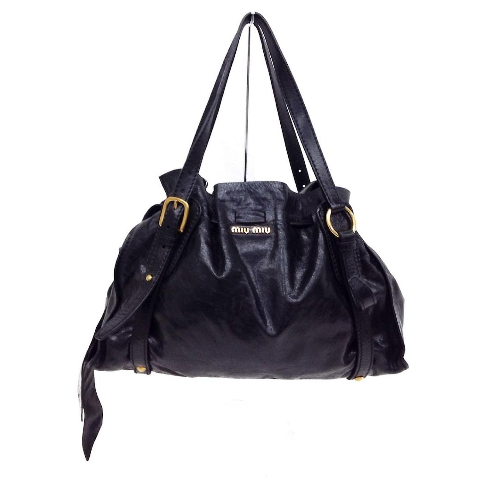 Miu Miu Tote bag Black Leather ref.467220 Joli Closet