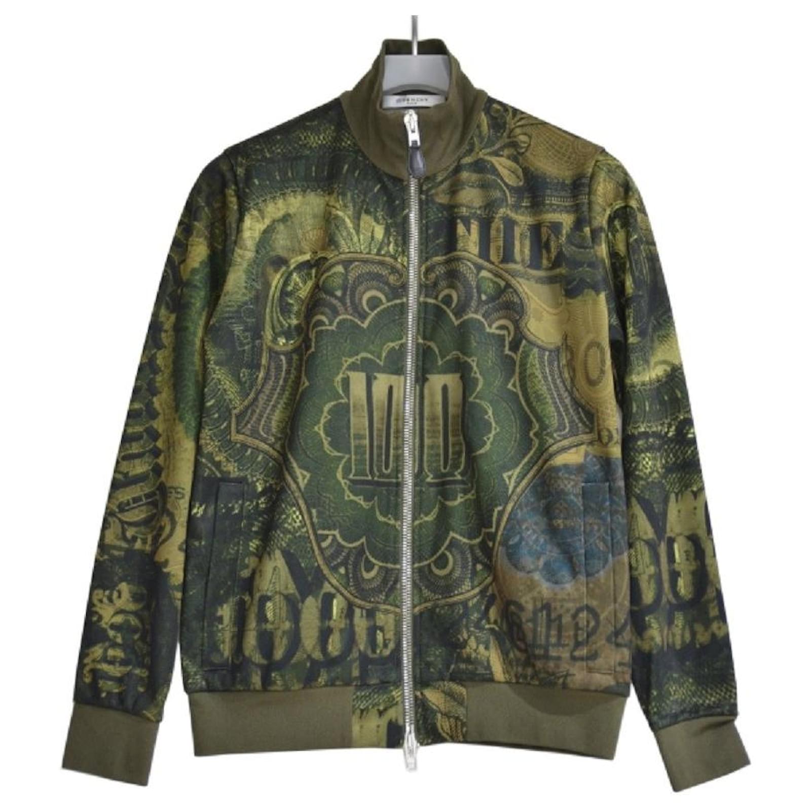 [Used] GIVENCHY Dollar Print Bomber Jacket R2-21339b Green Cotton ...