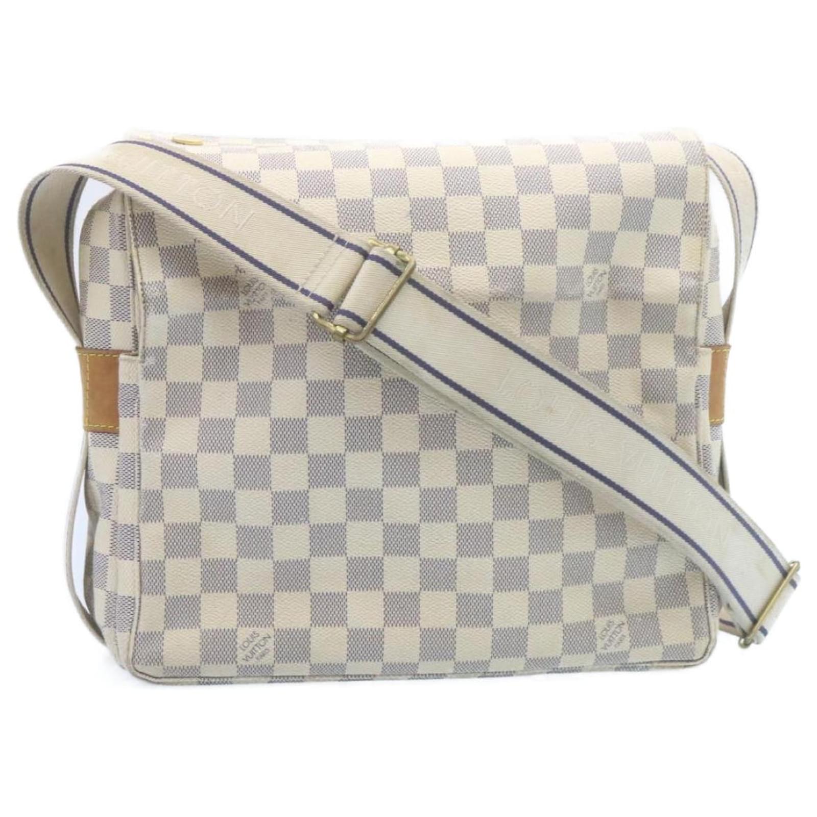 LOUIS VUITTON Damier Azur Naviglio Shoulder Bag N51189 LV Auth