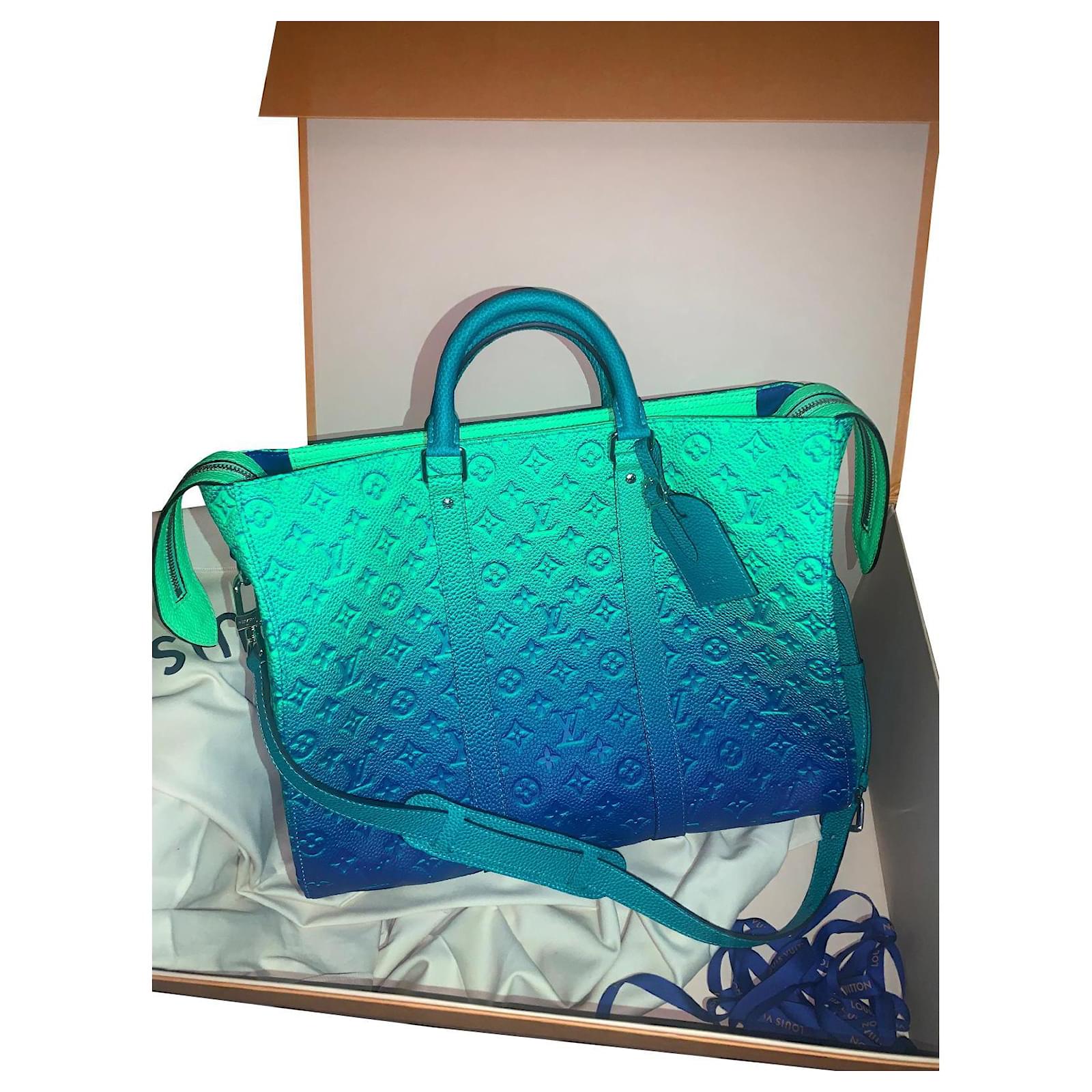 Louis Vuitton Keepall tote limited edition Green Leather ref