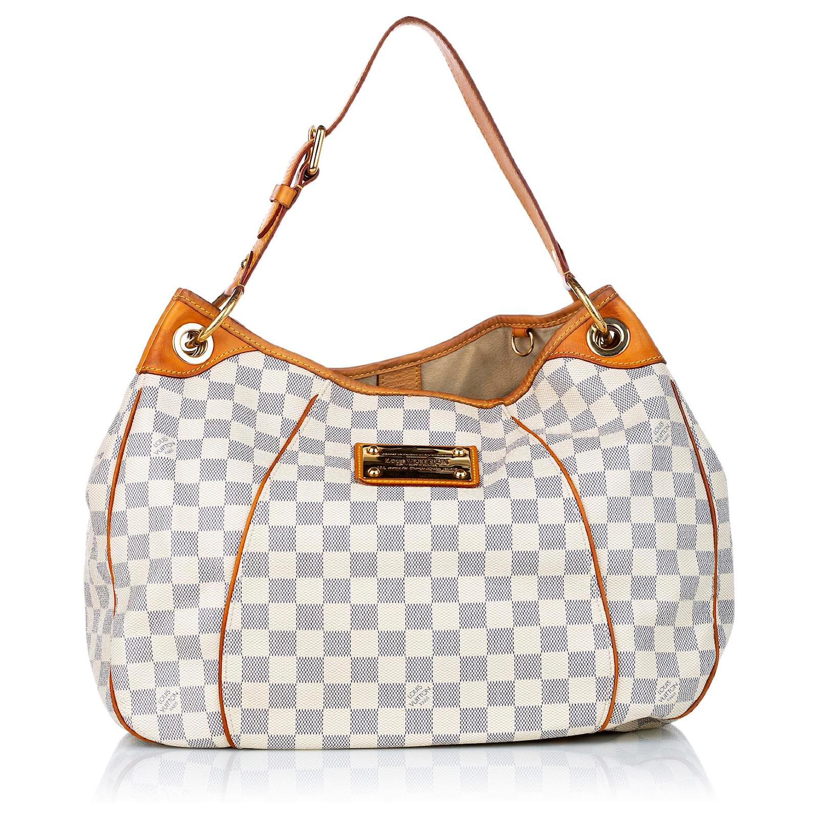 Louis Vuitton White Damier Azur Galliera PM Blue Leather Cloth ref.502710 -  Joli Closet