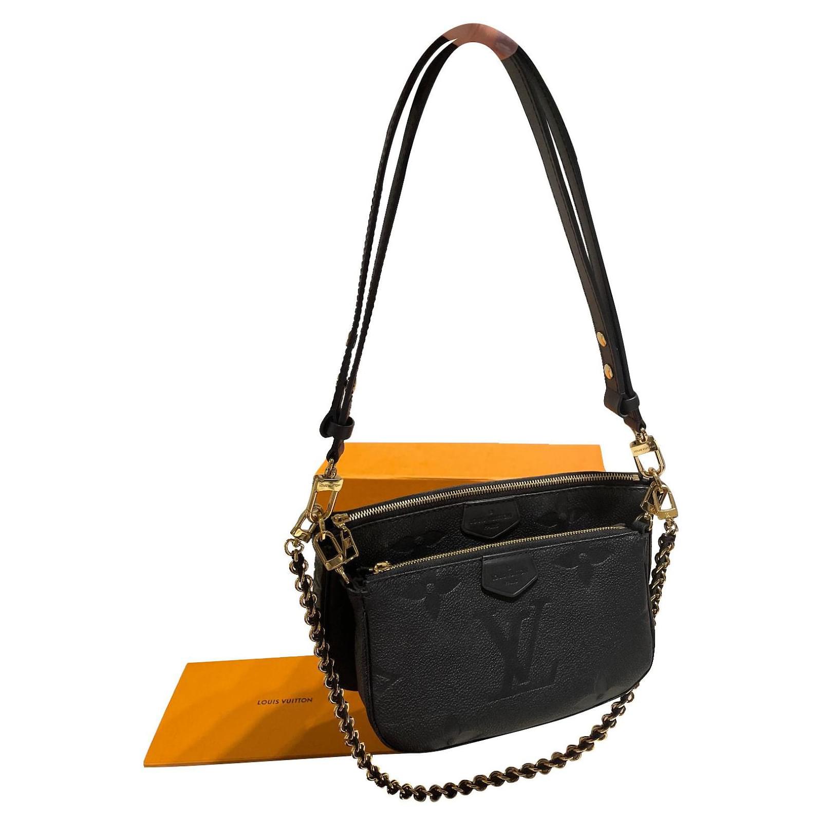 Louis Vuitton Multi pouch imprint Black Leather ref.615593 - Joli