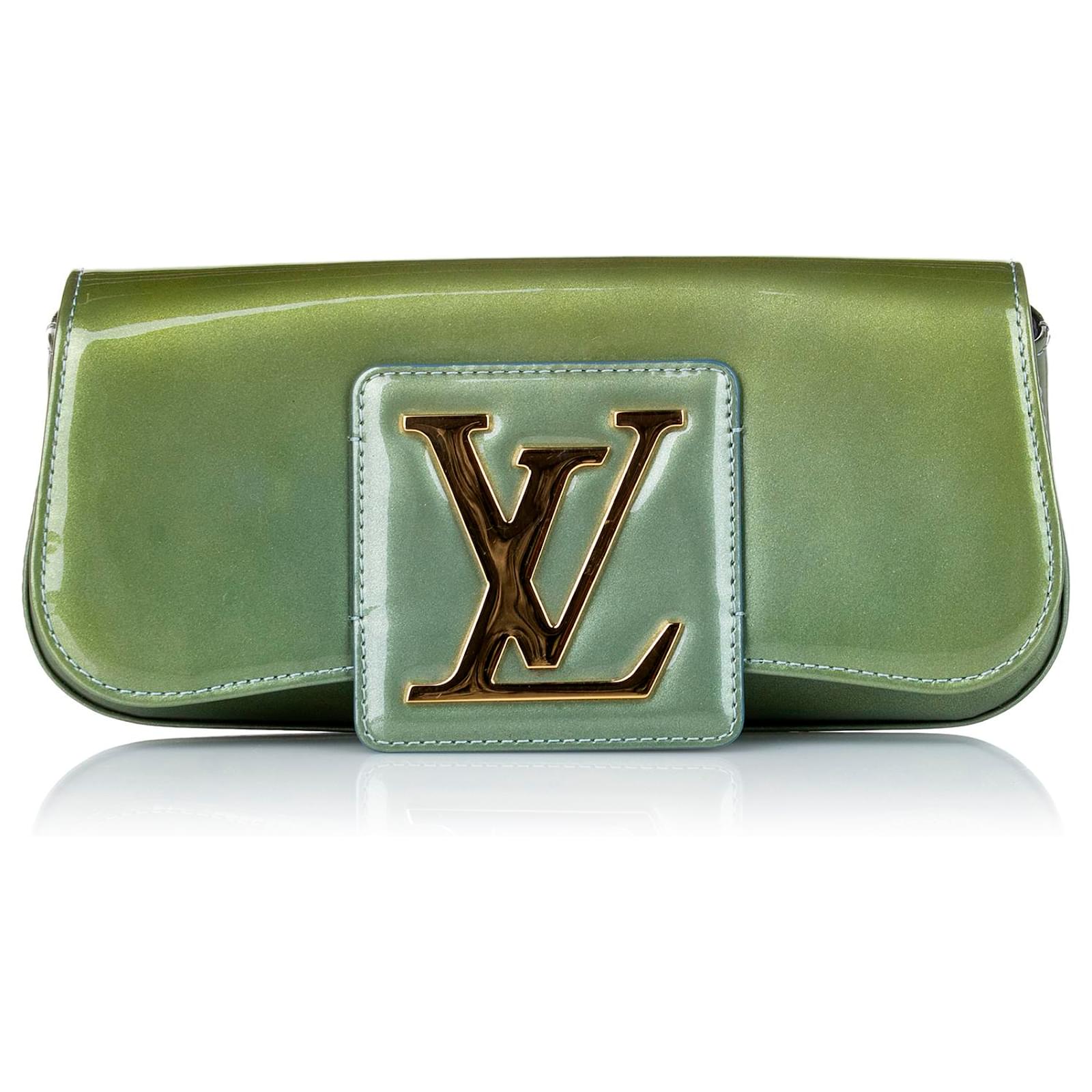 Louis Vuitton Green Sobe Patent Leather Clutch Bag Dark green ref