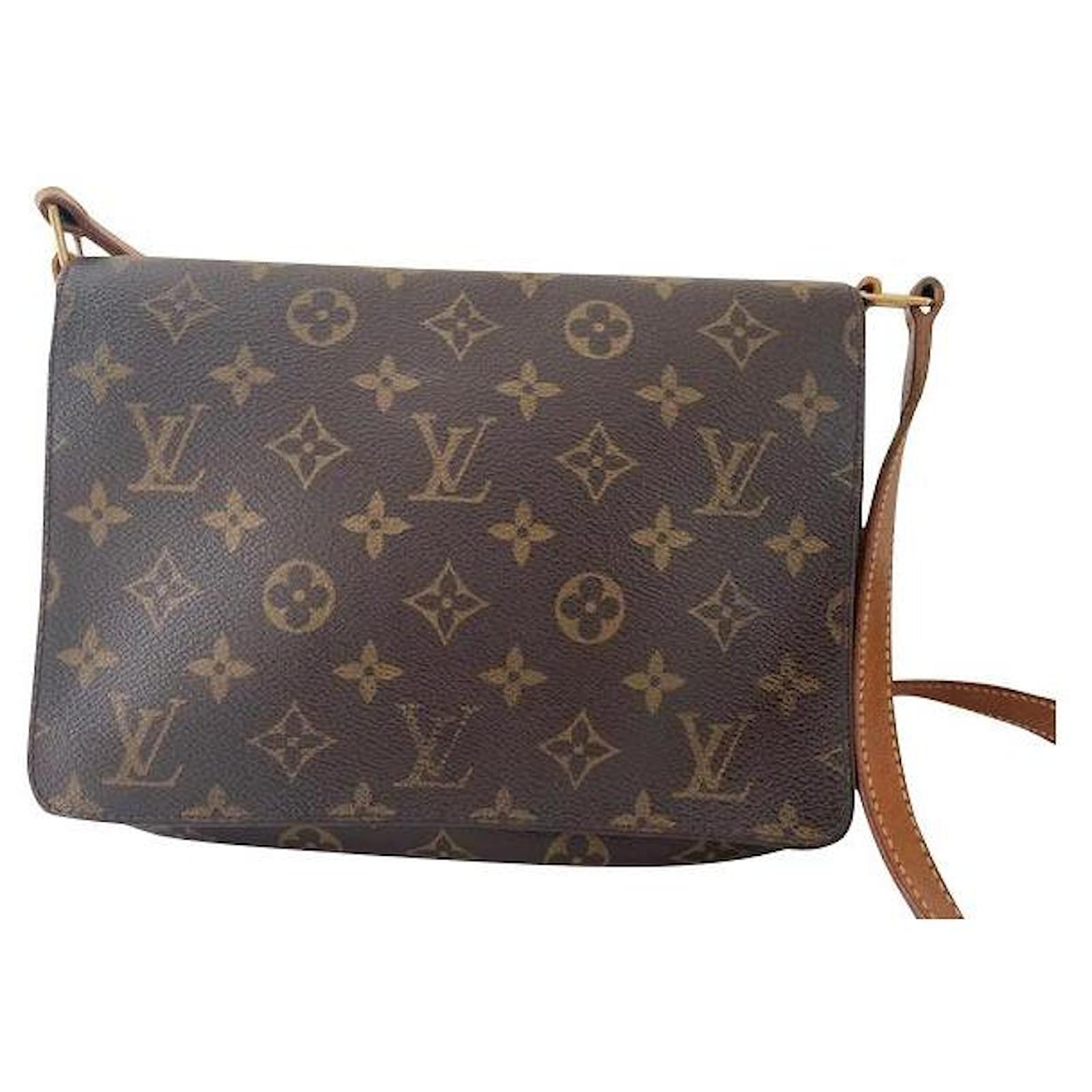 Musette tango leather handbag Louis Vuitton Brown in Leather
