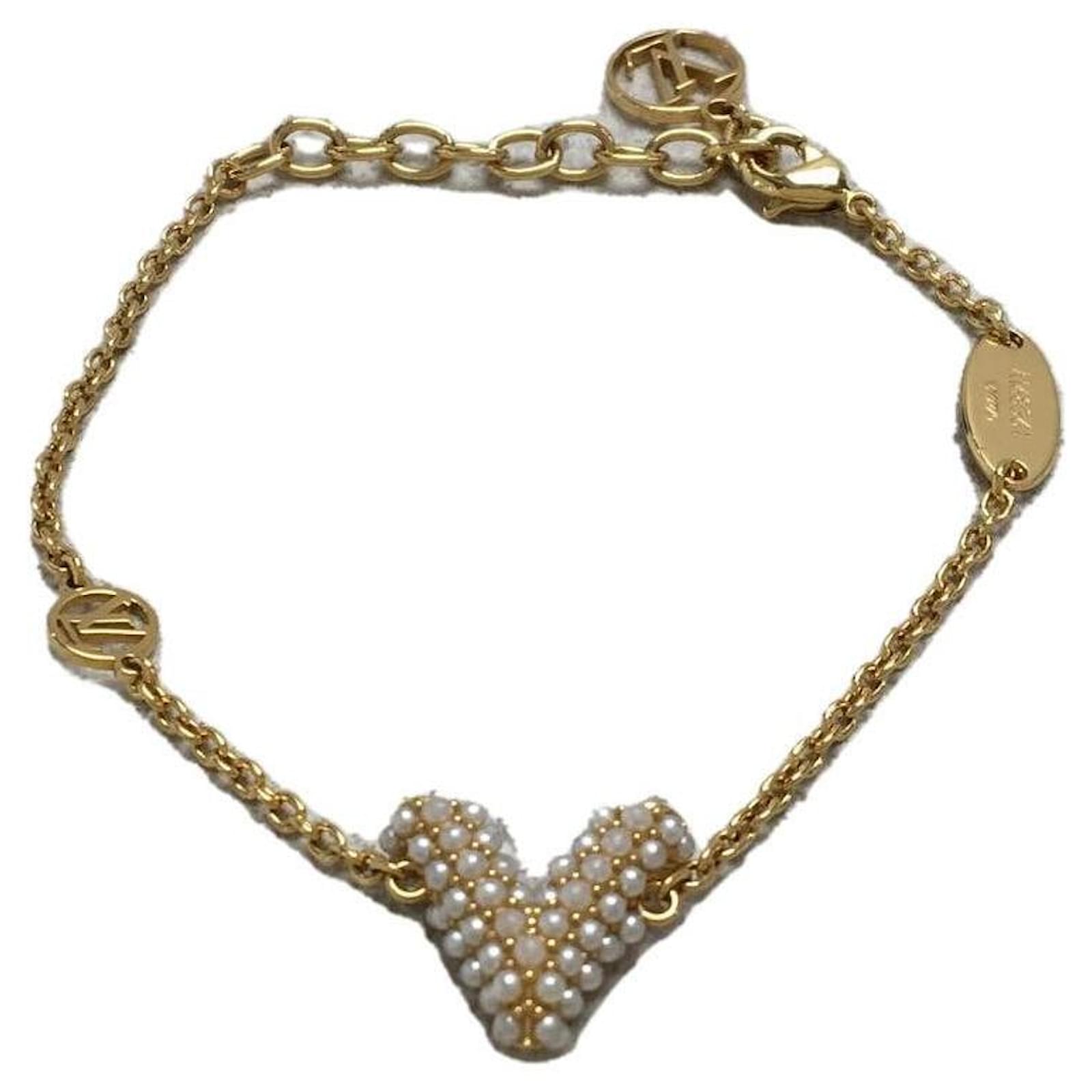 LOUIS VUITTON Bracelet Essential V Perle Bracelet Gold Plated Gold M68361