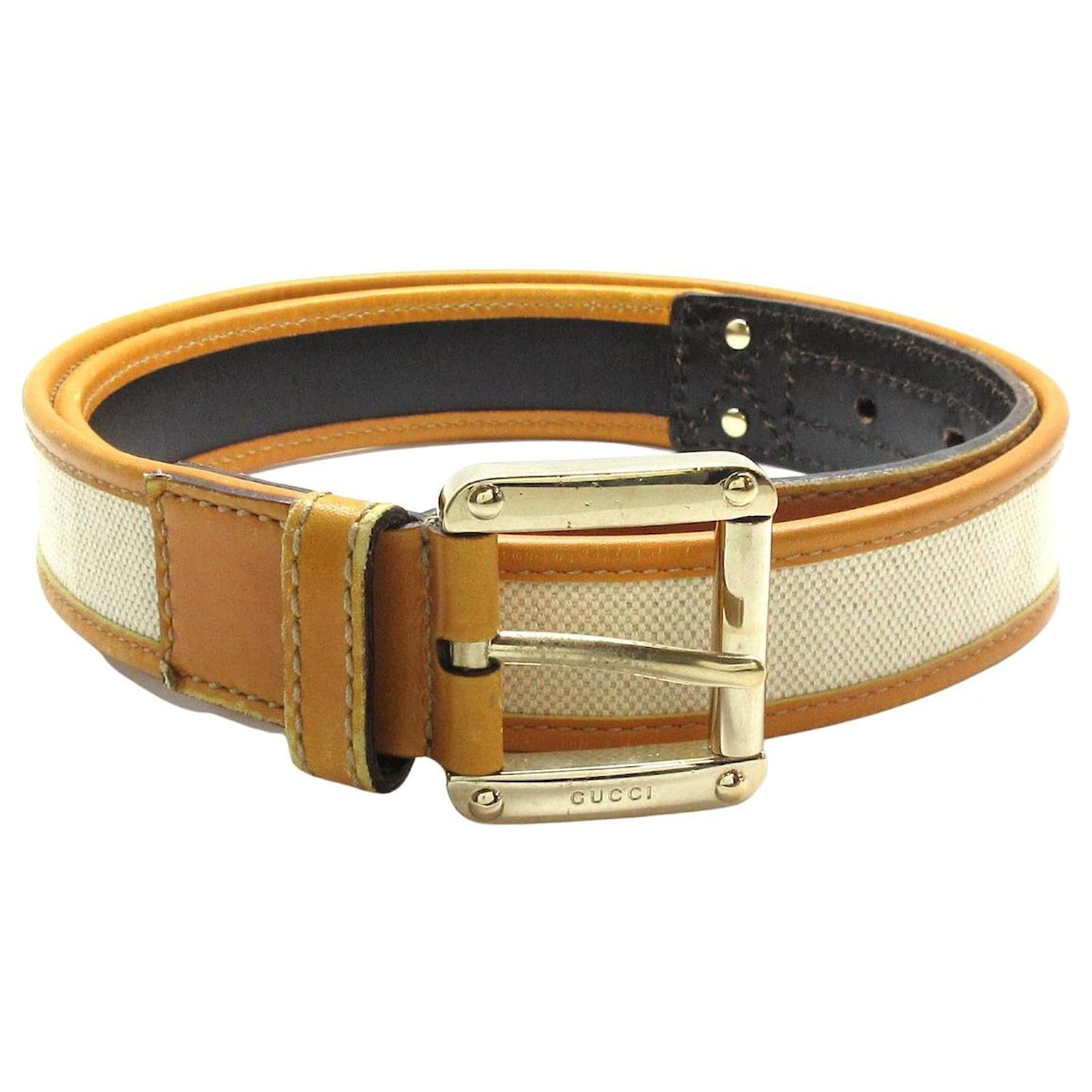 GUCCI Belt Beige Leather ref.470082 Joli Closet