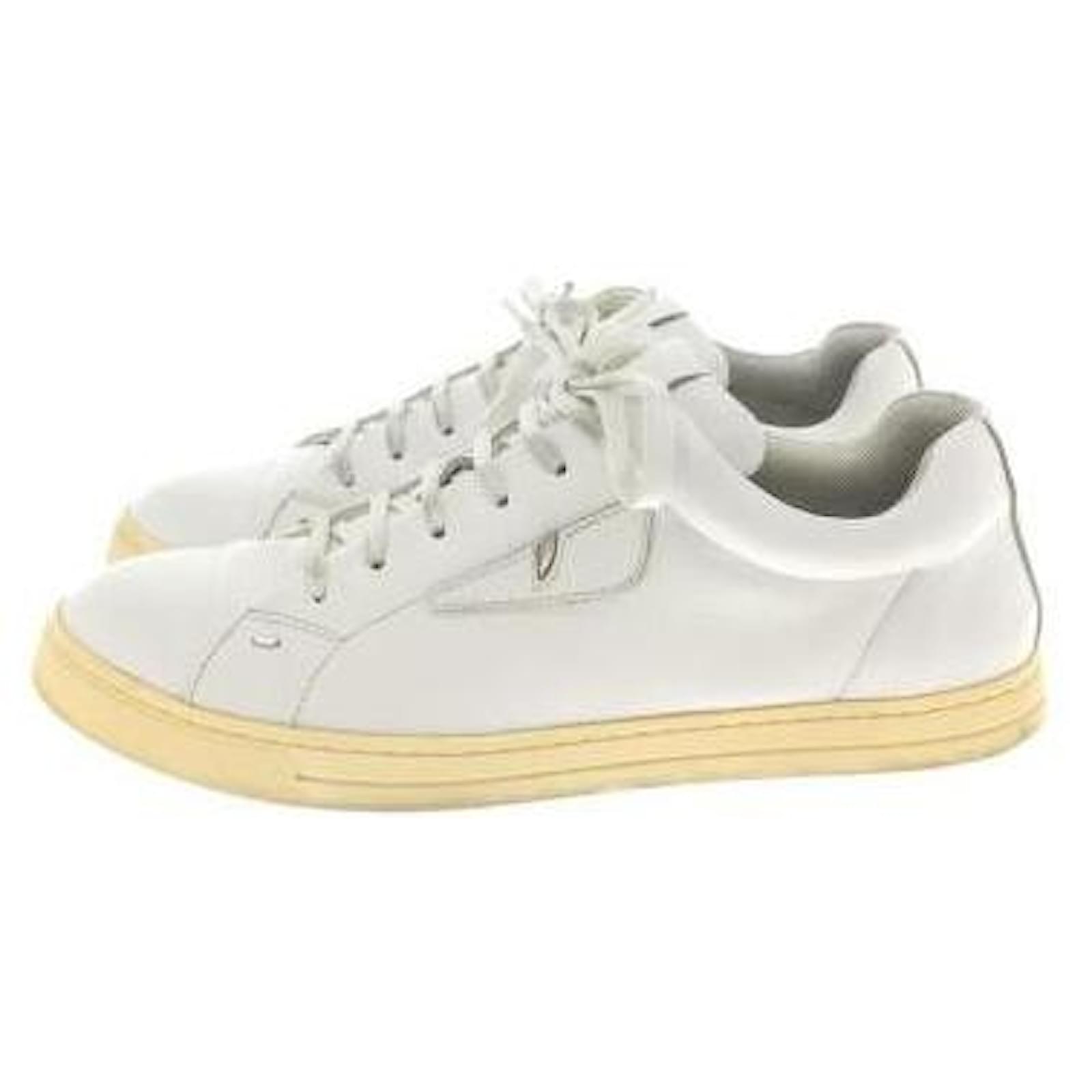 Fendi Sneakers White Leather ref.470694 - Joli Closet