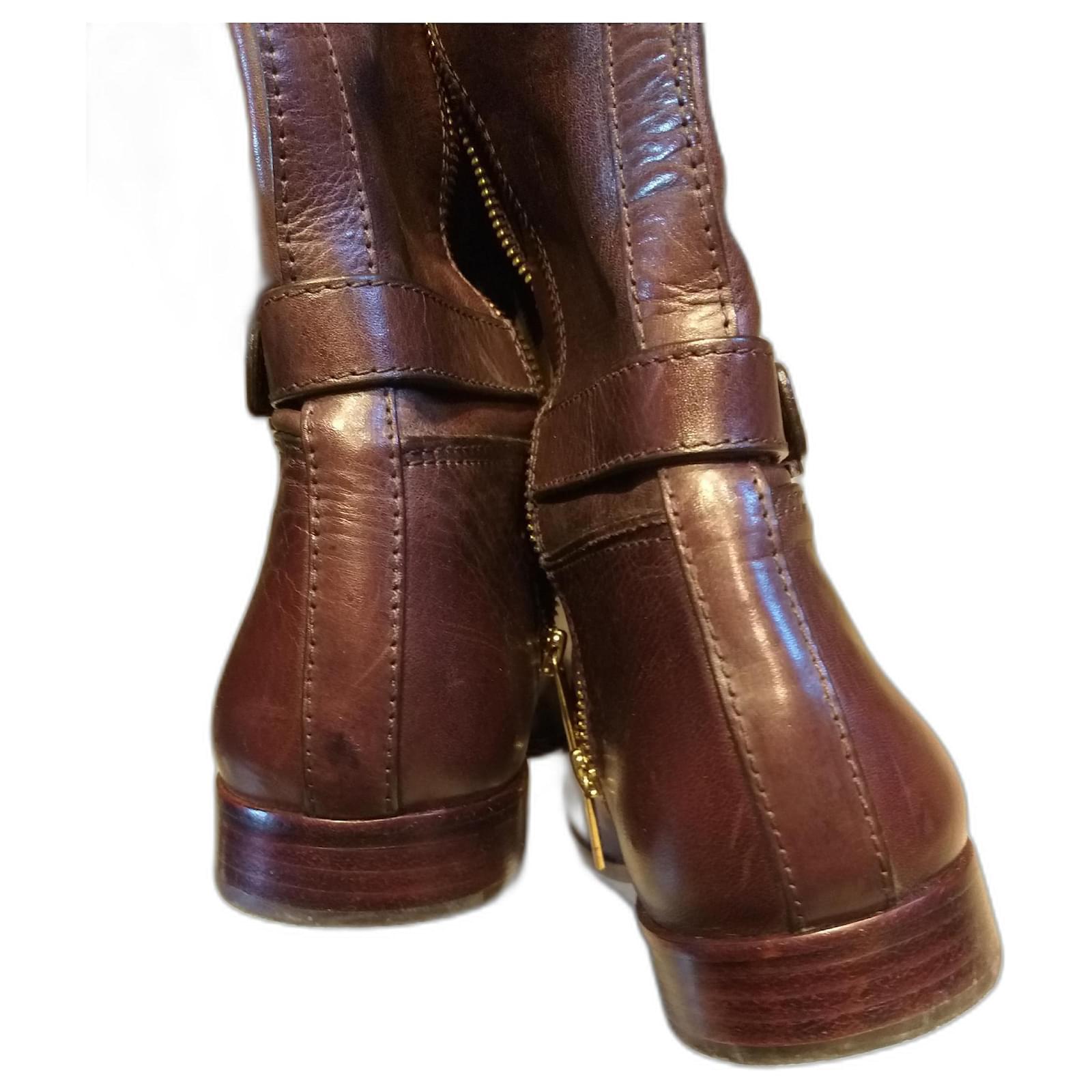 Tory Burch Boots Chocolate Leather  - Joli Closet