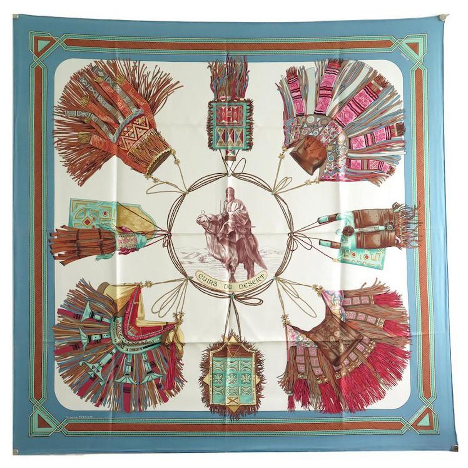 Hermès HERMES LEATHER SCARF OF THE DESERT OF LA PERRIERE CARRE 90CM ...