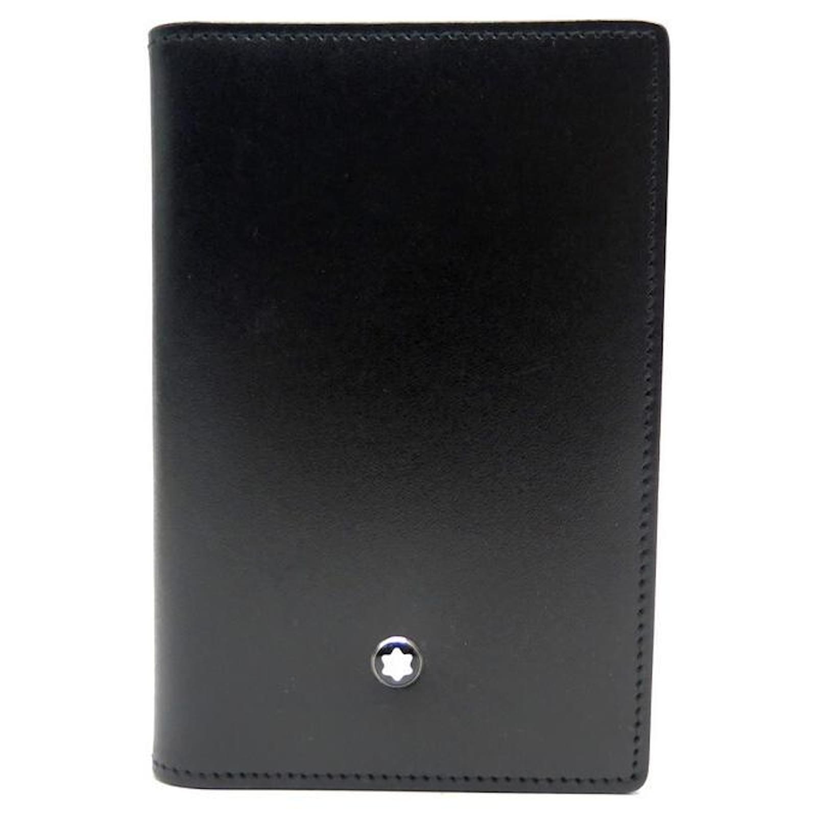 NEW MONTBLANC MEISTERSTUCK CARD HOLDER IN BLACK LEATHER + CARD HOLDER