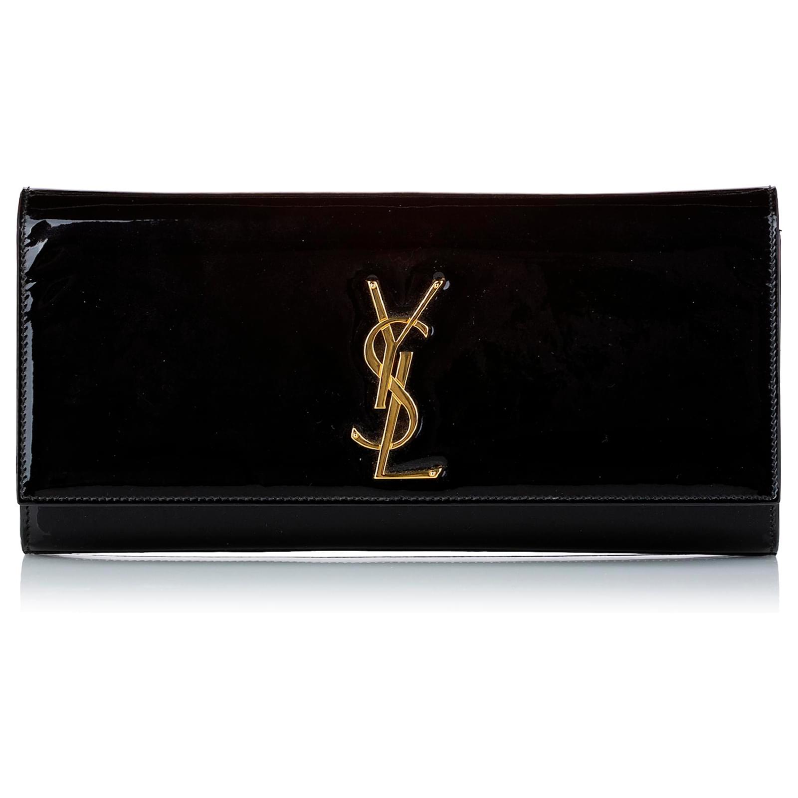 Yves Saint Ysl Black Patent Leather Clutch Yves Saint Laurent YSL