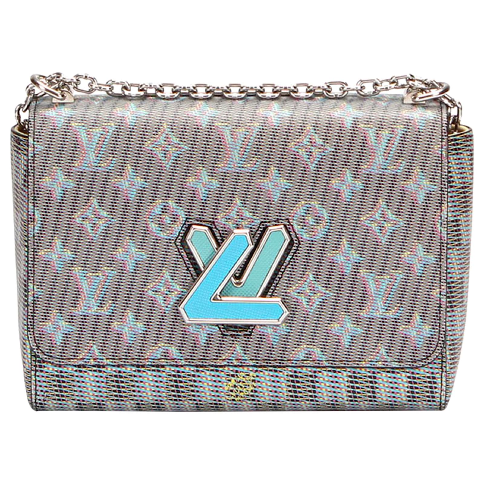 Louis Vuitton Twist Damier Monogram LV Pop MM Blue in Calf Leather