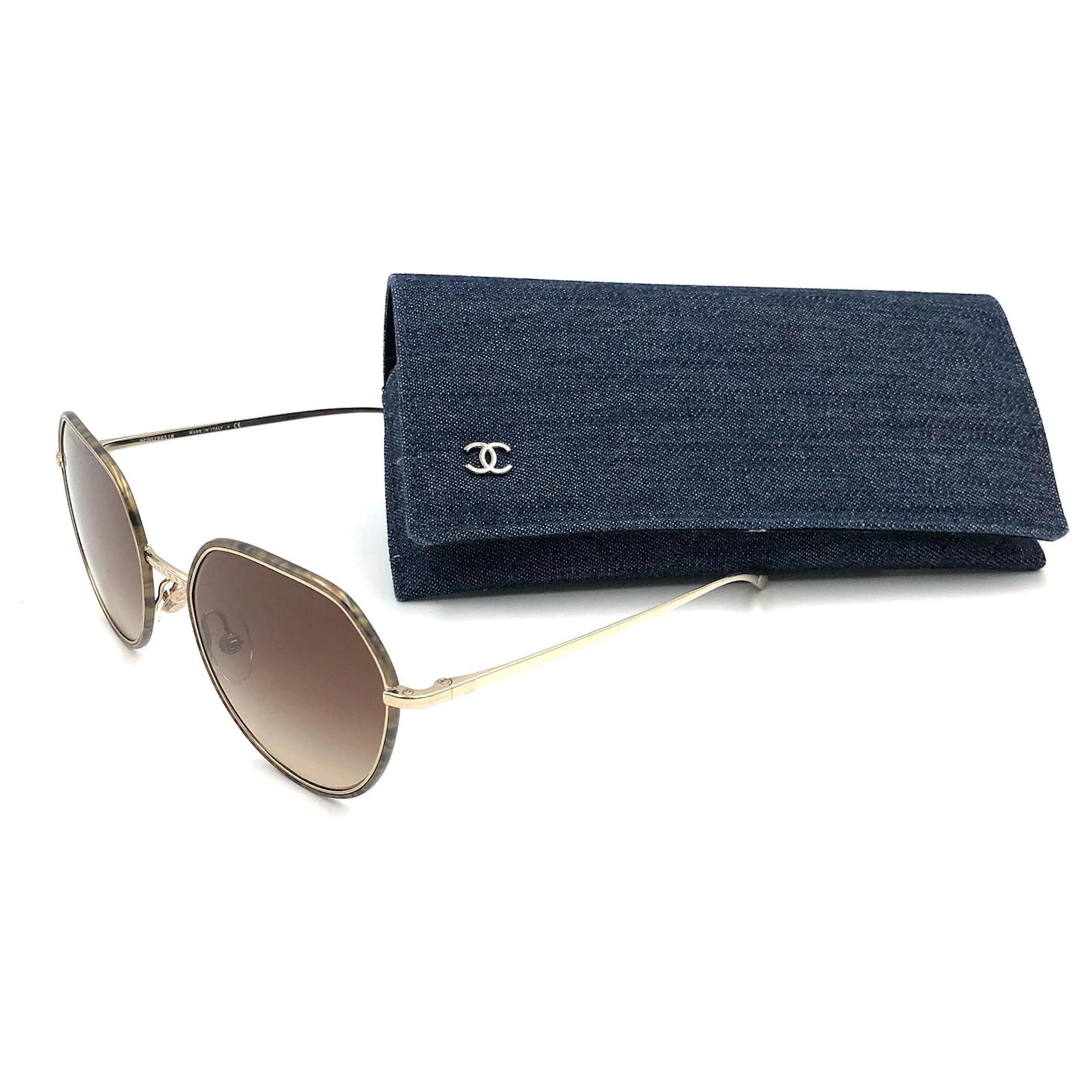 Chanel sunglasses with gold wire rims Golden Metallic Metal ref.471341 -  Joli Closet