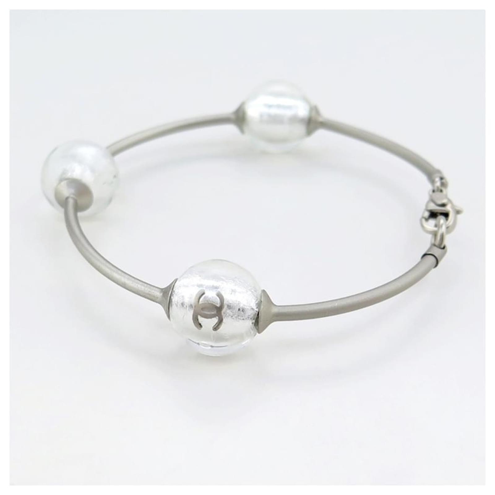 CHANEL Metal Bracelet Clear Stone Coco Mark ref.473307 - Joli Closet