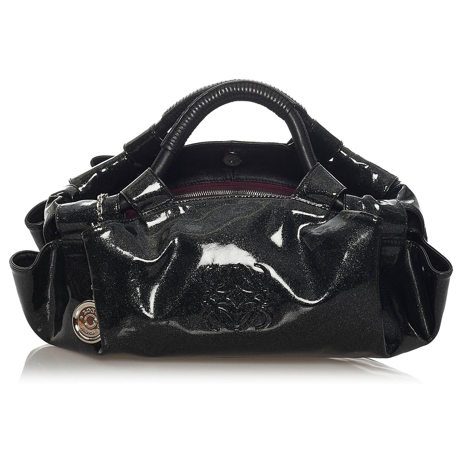 Sac à Main Chloé En Cuir Verni Noir - Taille Moyenne, Fabrication Italie, Occasion De Qualité