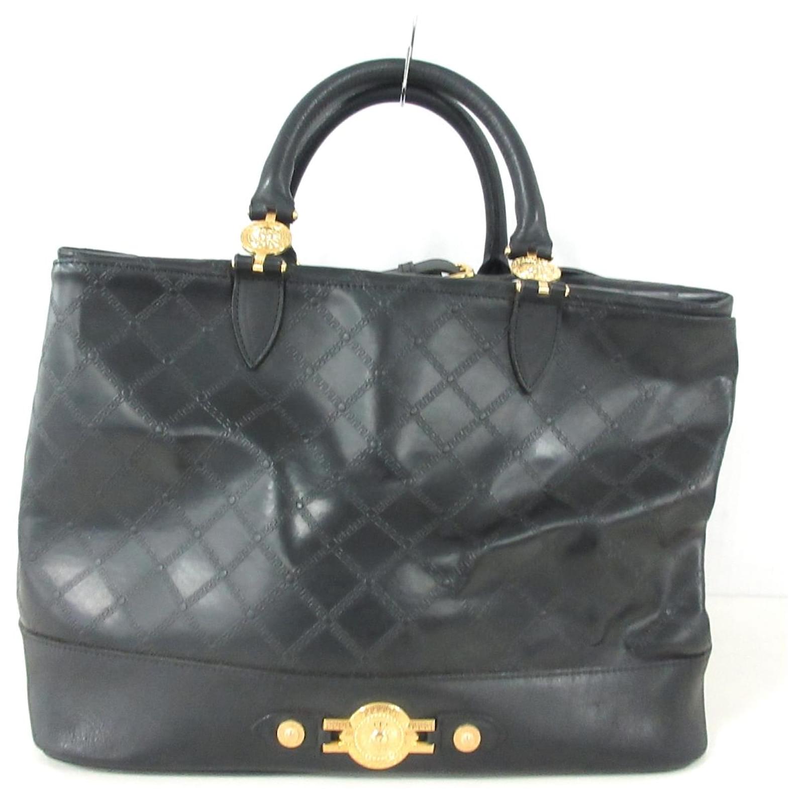 Versace Travel bag Black Leather ref.474069 Joli Closet