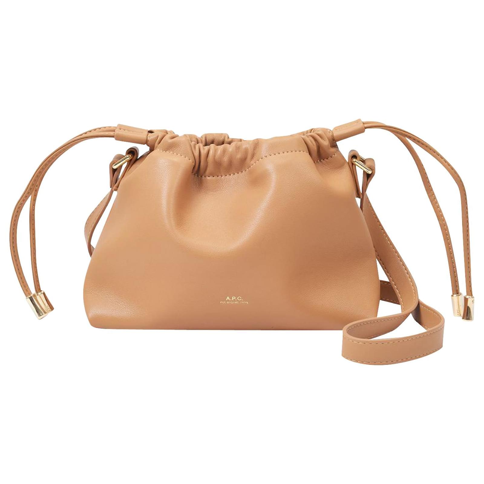 Apc Ninon Mini Bag in Brown Leather Beige ref.474309 - Joli Closet