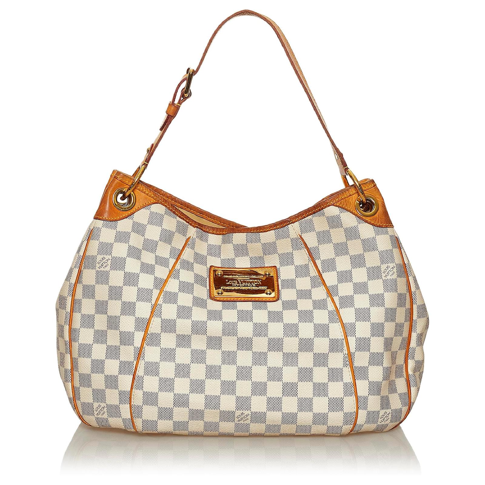 Louis Vuitton White Damier Azur Galliera PM Blue Leather Cloth ref.502710 -  Joli Closet