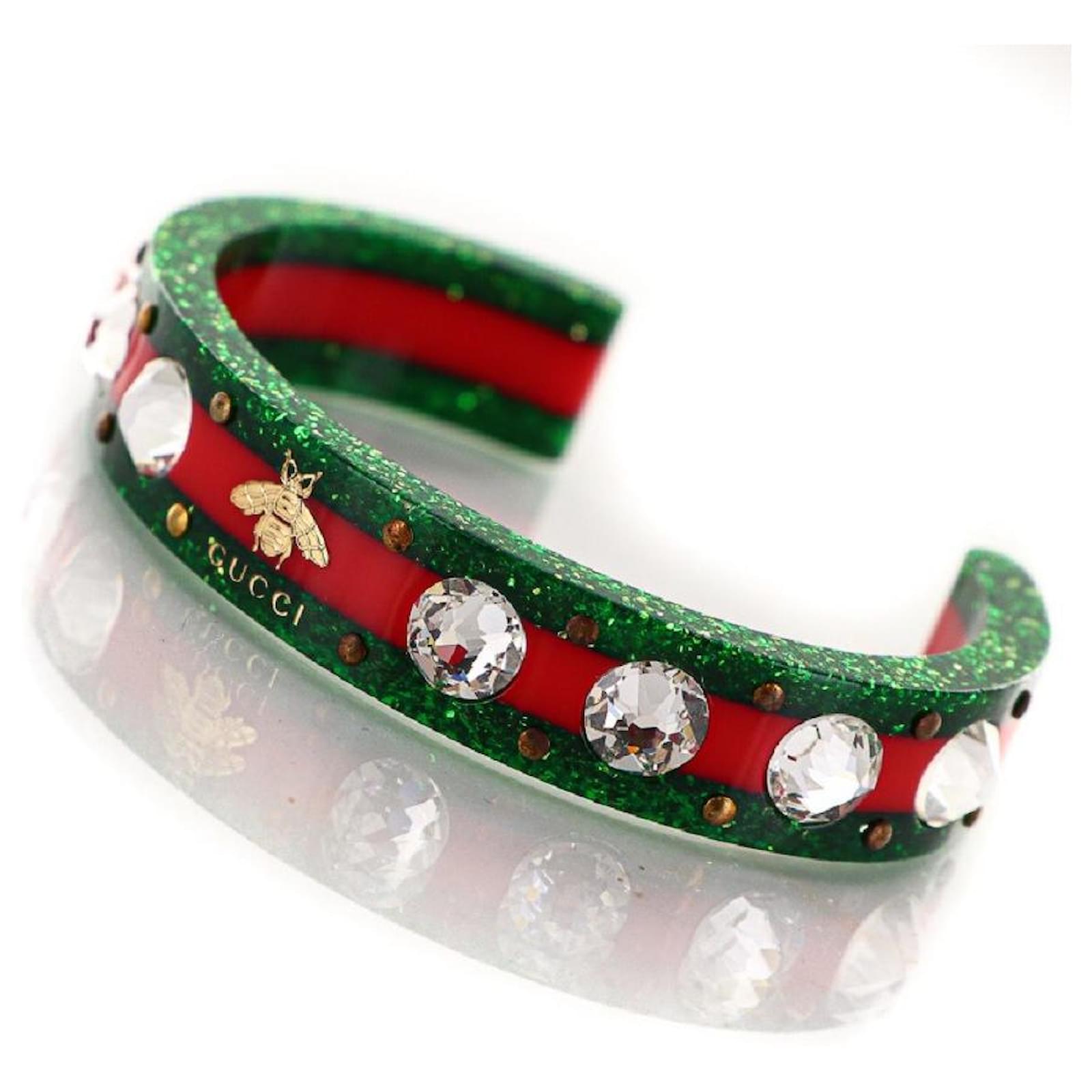 Gucci Bracelet With Green And Red Wooden Beads for Men