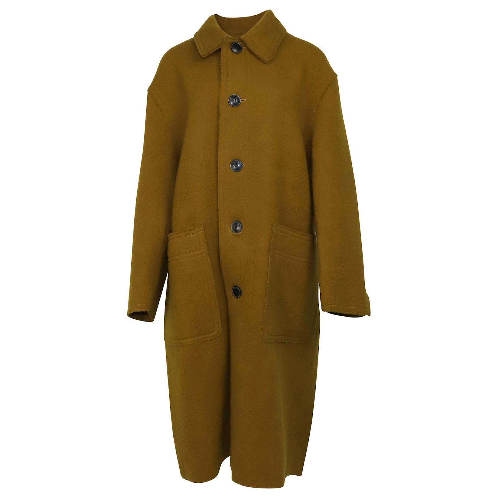 Autre Marque Ami Paris Double Face Car Coat in Brown Wool ref