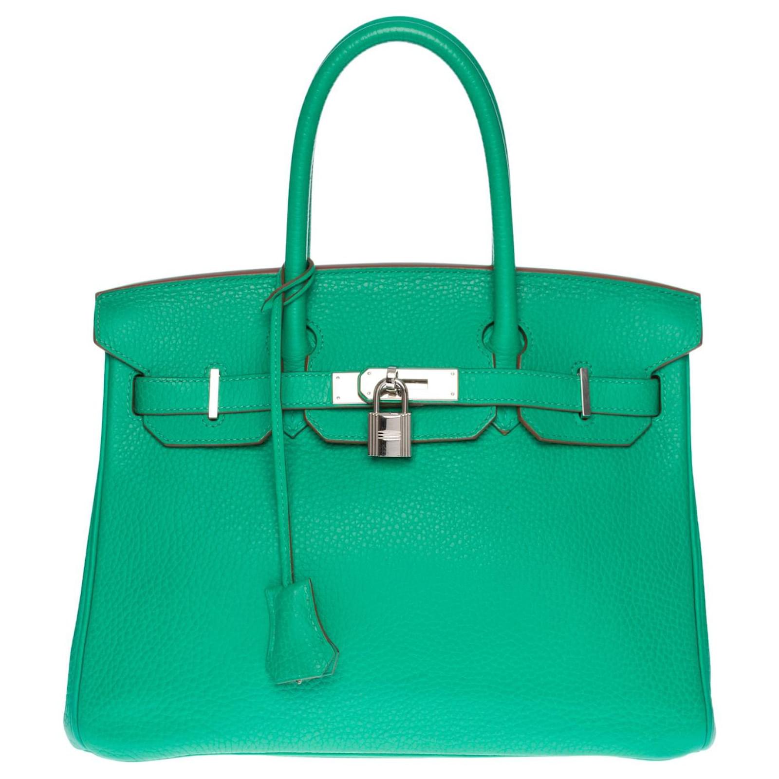 Hermès Splendid and luminous Hermes Birkin handbag 30 in Mint Green ...