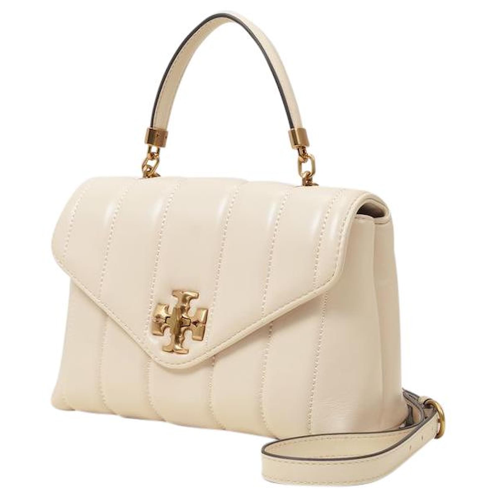 Tory Burch Kira Small Top Handle Bag in White Leather ref.475272