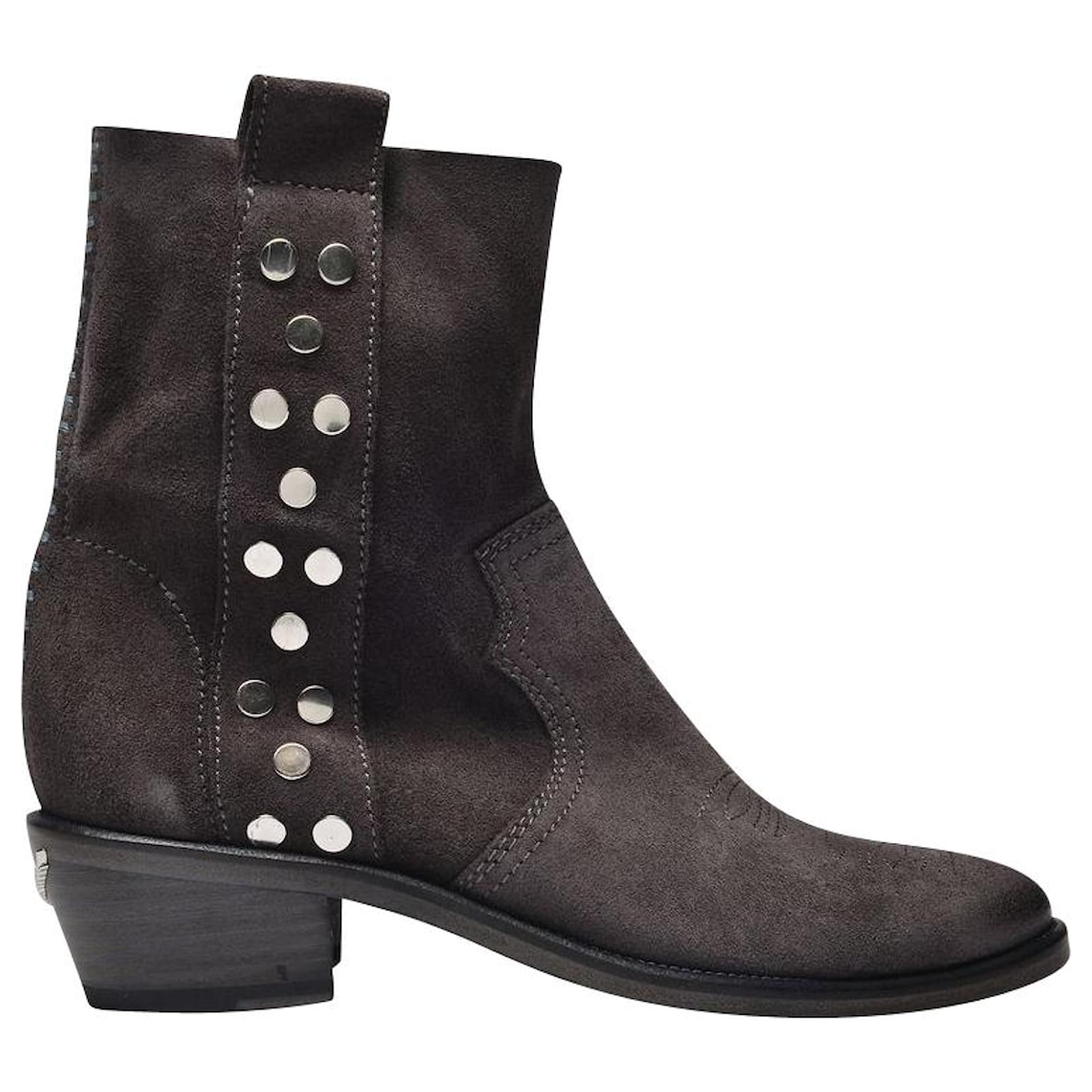 Zadig Voltaire Pilar Ankle Boots in Grey Leather ref.475361 Joli Closet