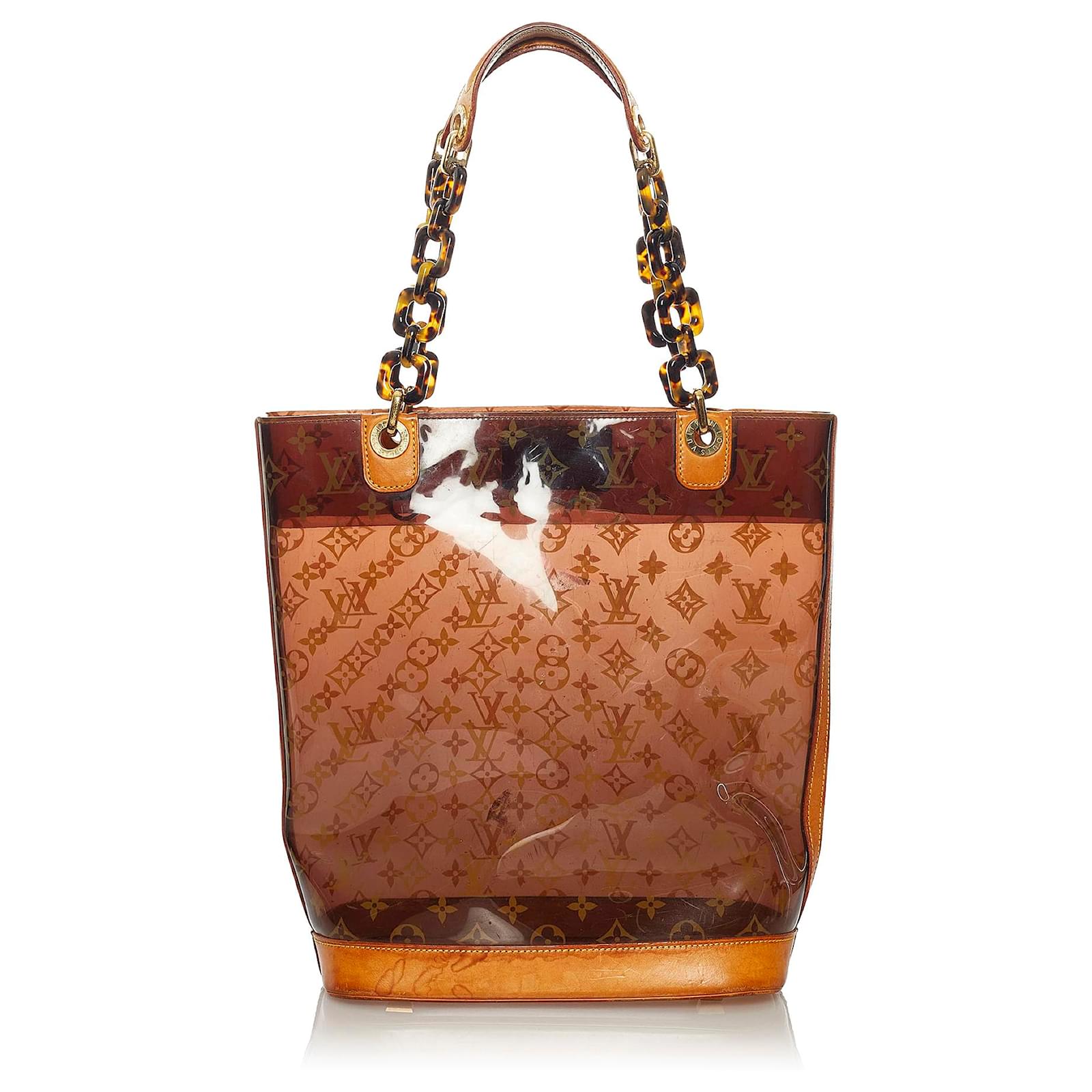 Louis Vuitton Brown Monogram Cabas Sac Ambre PM Leather Plastic ref.165458  - Joli Closet