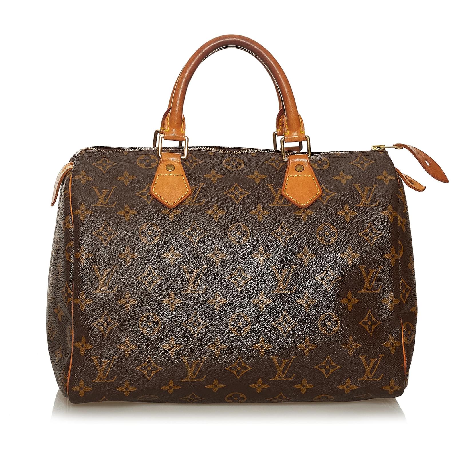 Louis Vuitton Brown Monogram Speedy 30 Leather Cloth ref.475731 - Joli ...