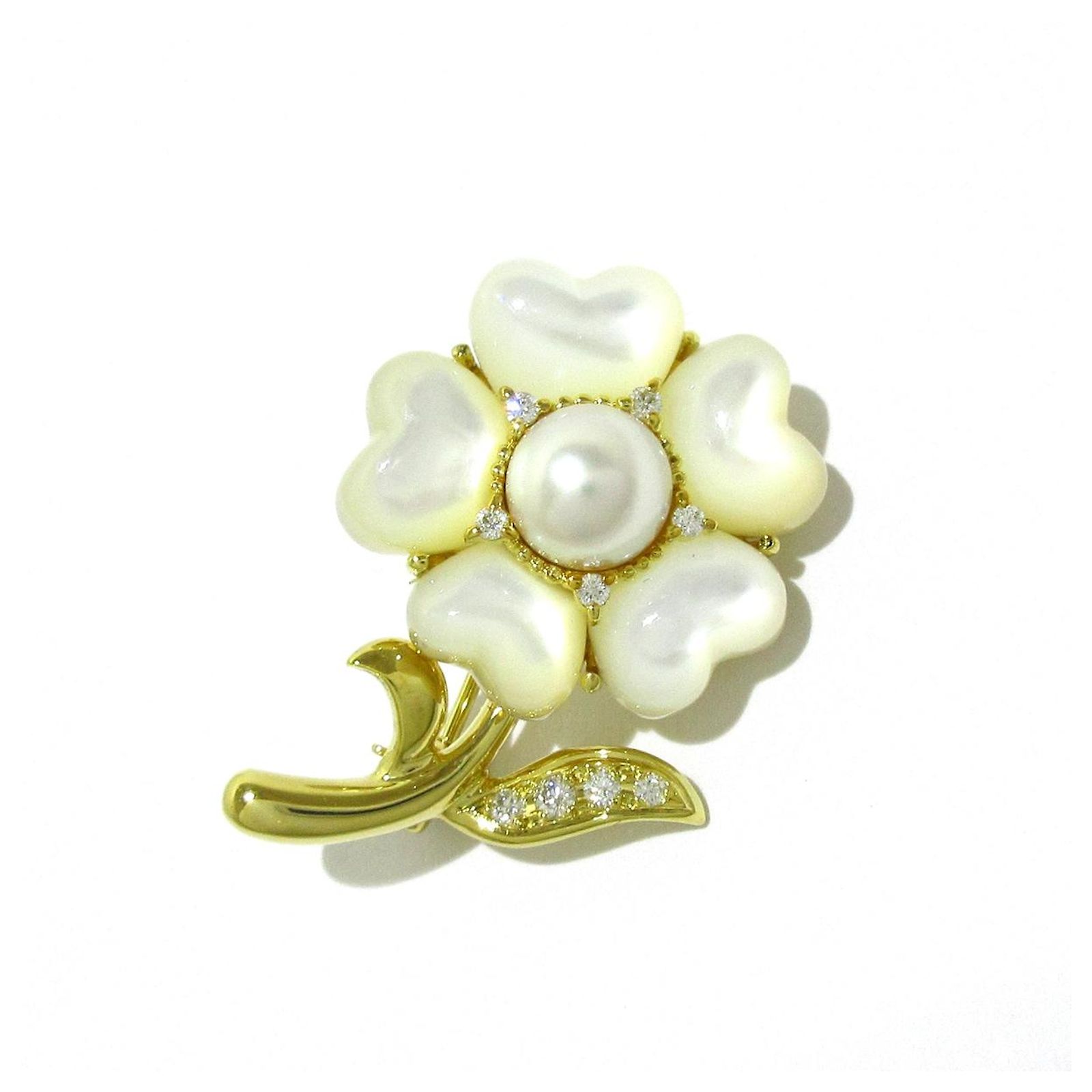 Broche MIKIMOTO En Or Jaune K18 Avec Perle Akoya - Forme Tortue, Occasion