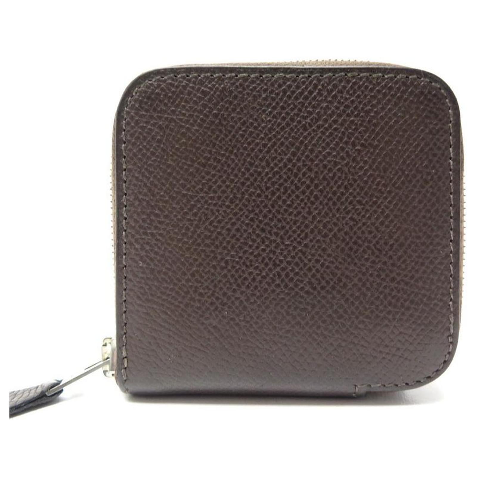 Hermès CARTERA HERMES DE PIEL EPSOM MARRÓN + MONEDERO BOX DE PIEL Castaño  Cuero ref.476808 - Joli Closet