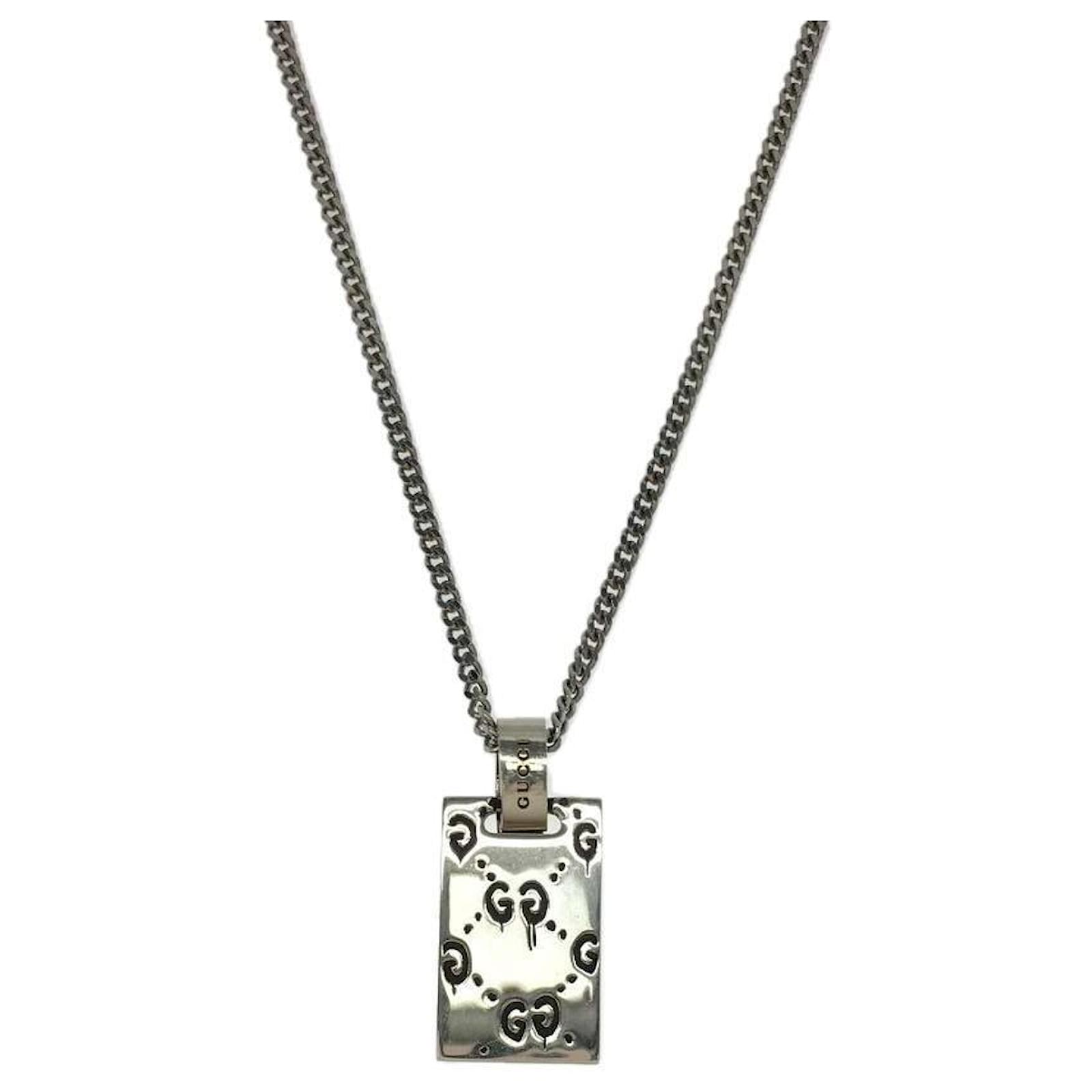 GUCCI Ghost plate / necklace / SV925 / SLV Silvery ref.477051 - Joli Closet